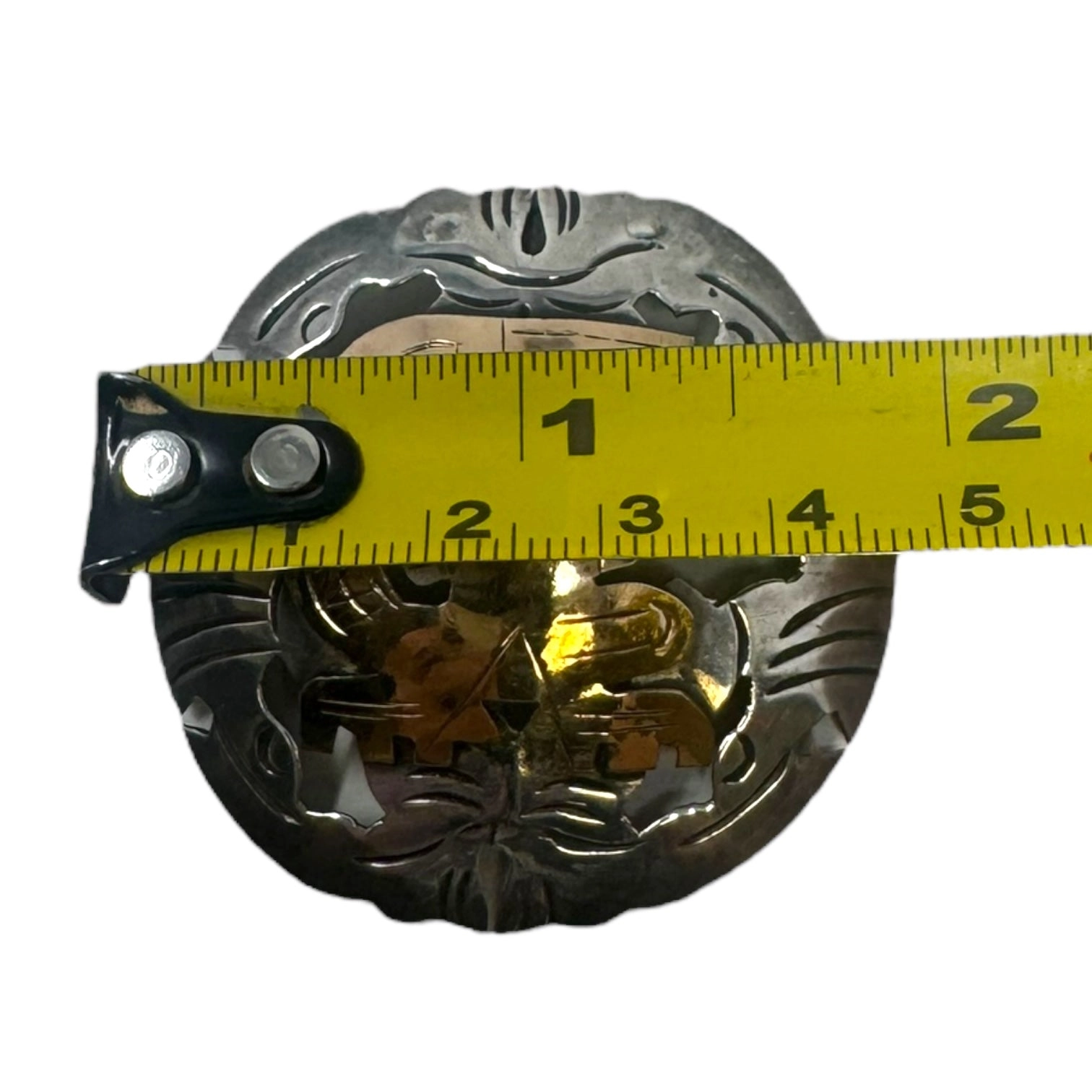 18K Gold & Sterling Silver Peruvian Incan Mayan Brooch Pin/Pendant