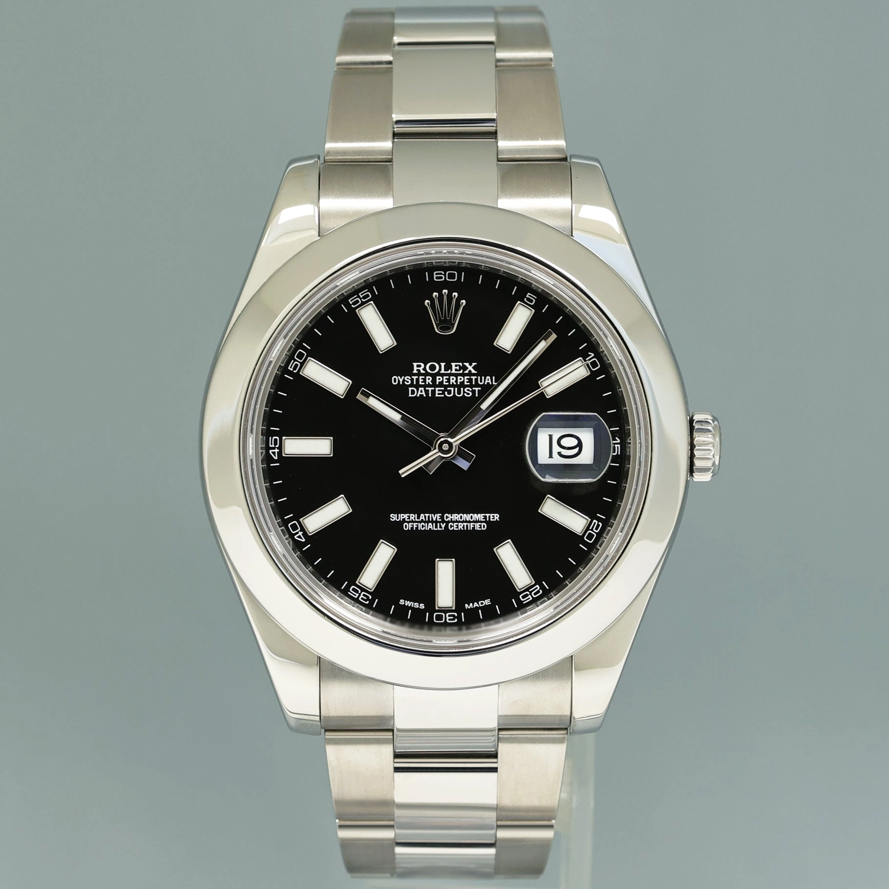 2014 MINT Rolex DateJust II 116300 Black Stick Oyster Steel 41mm Watch Box