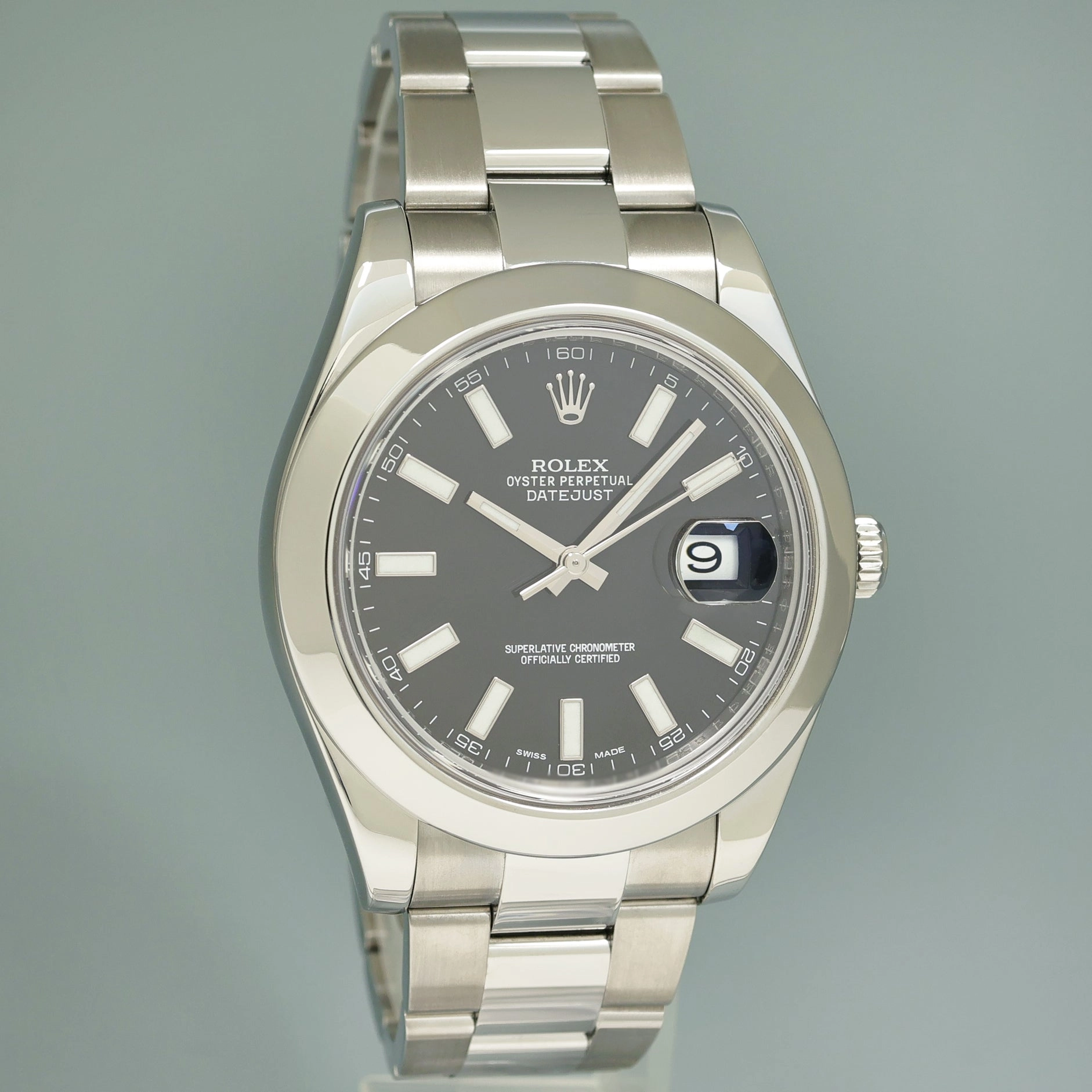 2014 MINT Rolex DateJust II 116300 Black Stick Oyster Steel 41mm Watch Box