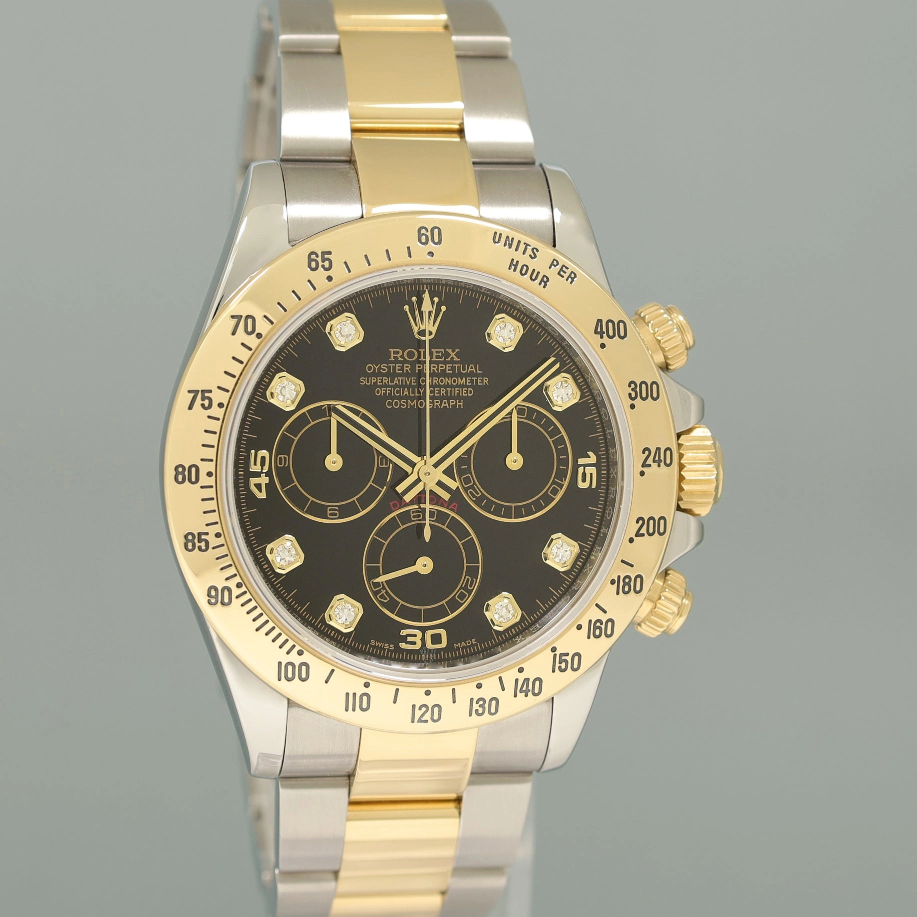 2014 MINT Rolex Daytona 116523 Black Diamond Steel Yellow Gold Two Tone Watch Box