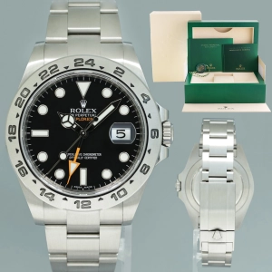 2018 MINT Rolex Explorer II 42mm 216570 Black Dial Steel Oyster Watch Box