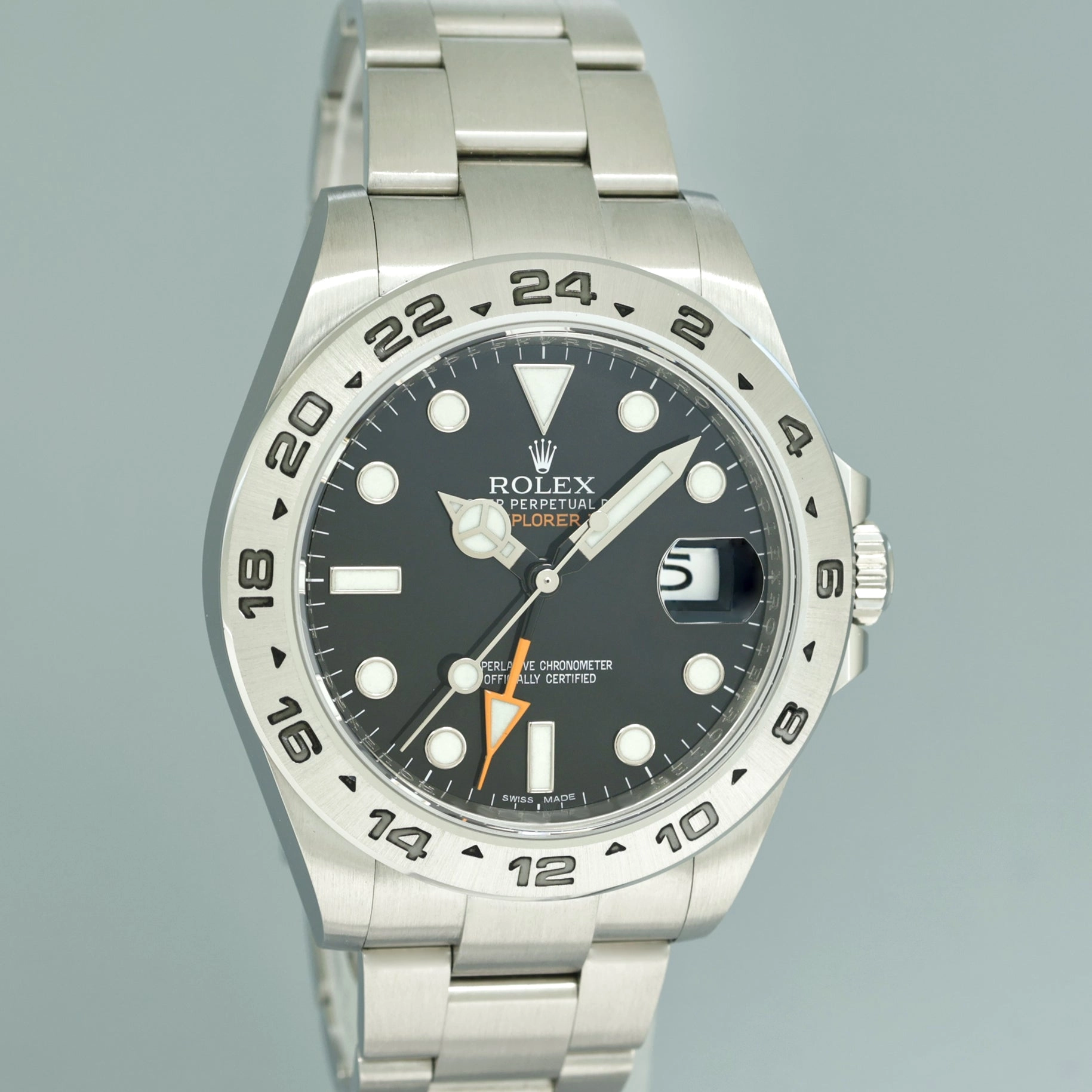 2018 MINT Rolex Explorer II 42mm 216570 Black Dial Steel Oyster Watch Box