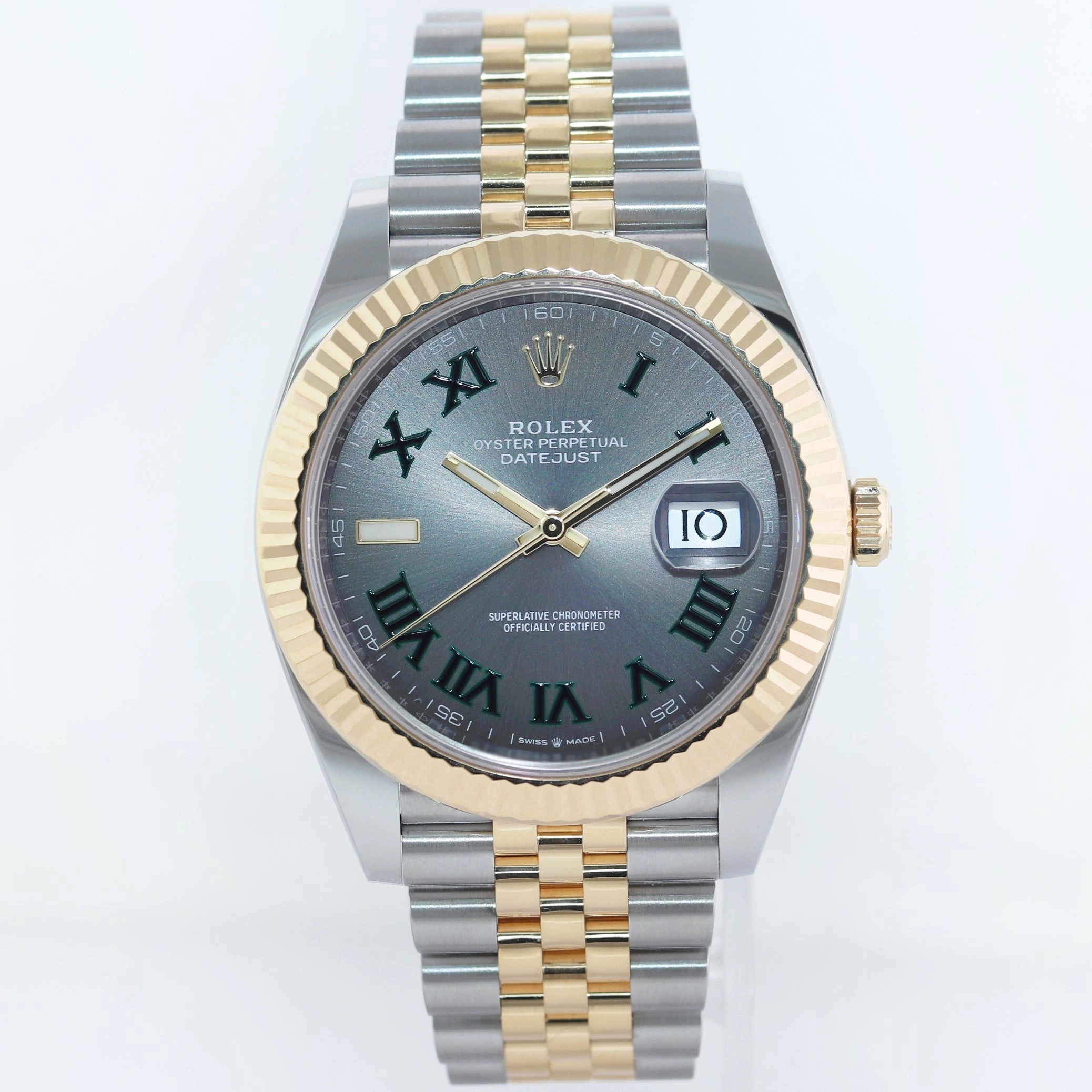 2023 MINT Rolex DateJust 41 126333 Two Tone Gold Wimbledon Jubilee Watch Box