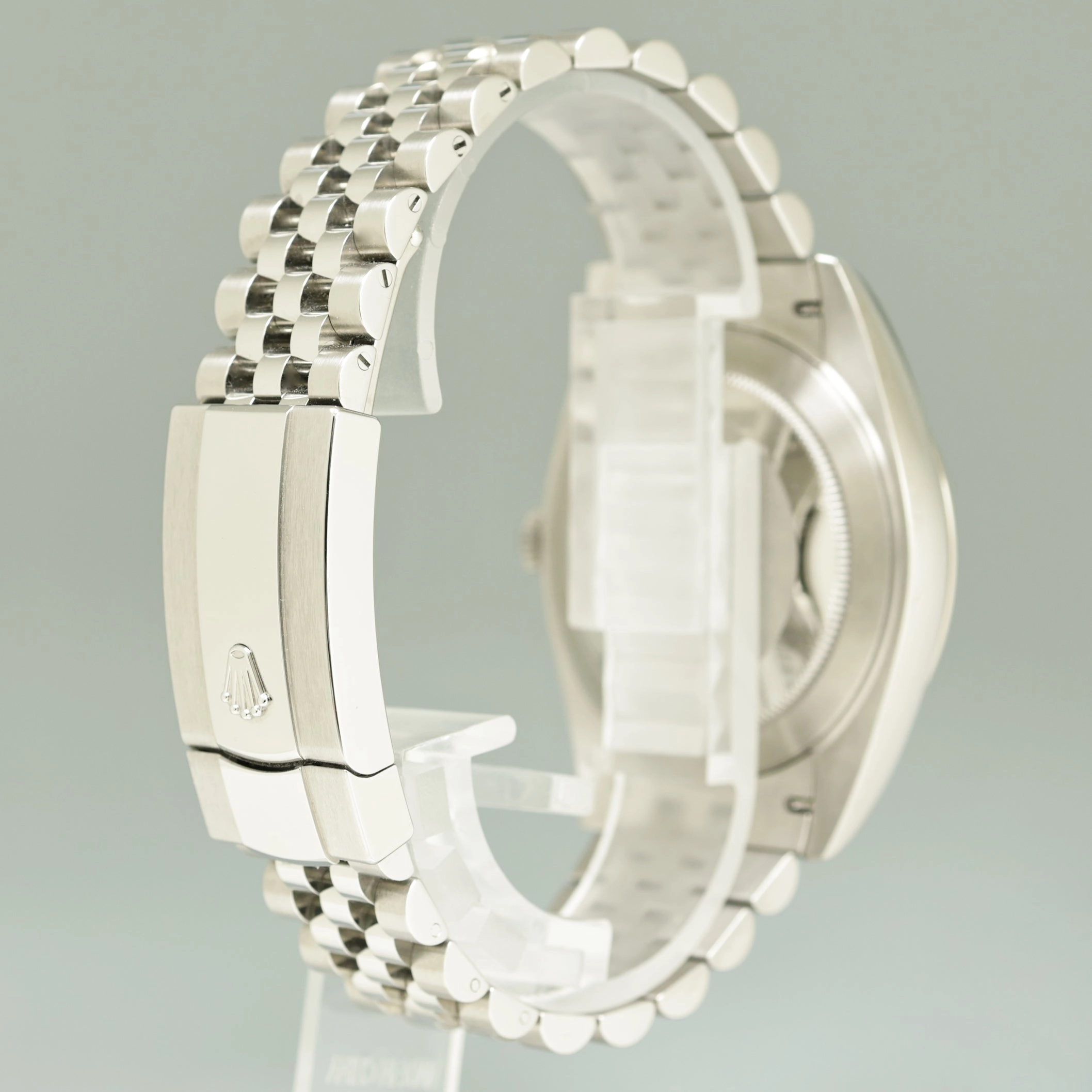 2023 NEW PAPERS Rolex DateJust 41 Silver Stick Jubilee White Gold Fluted 126334 Watch