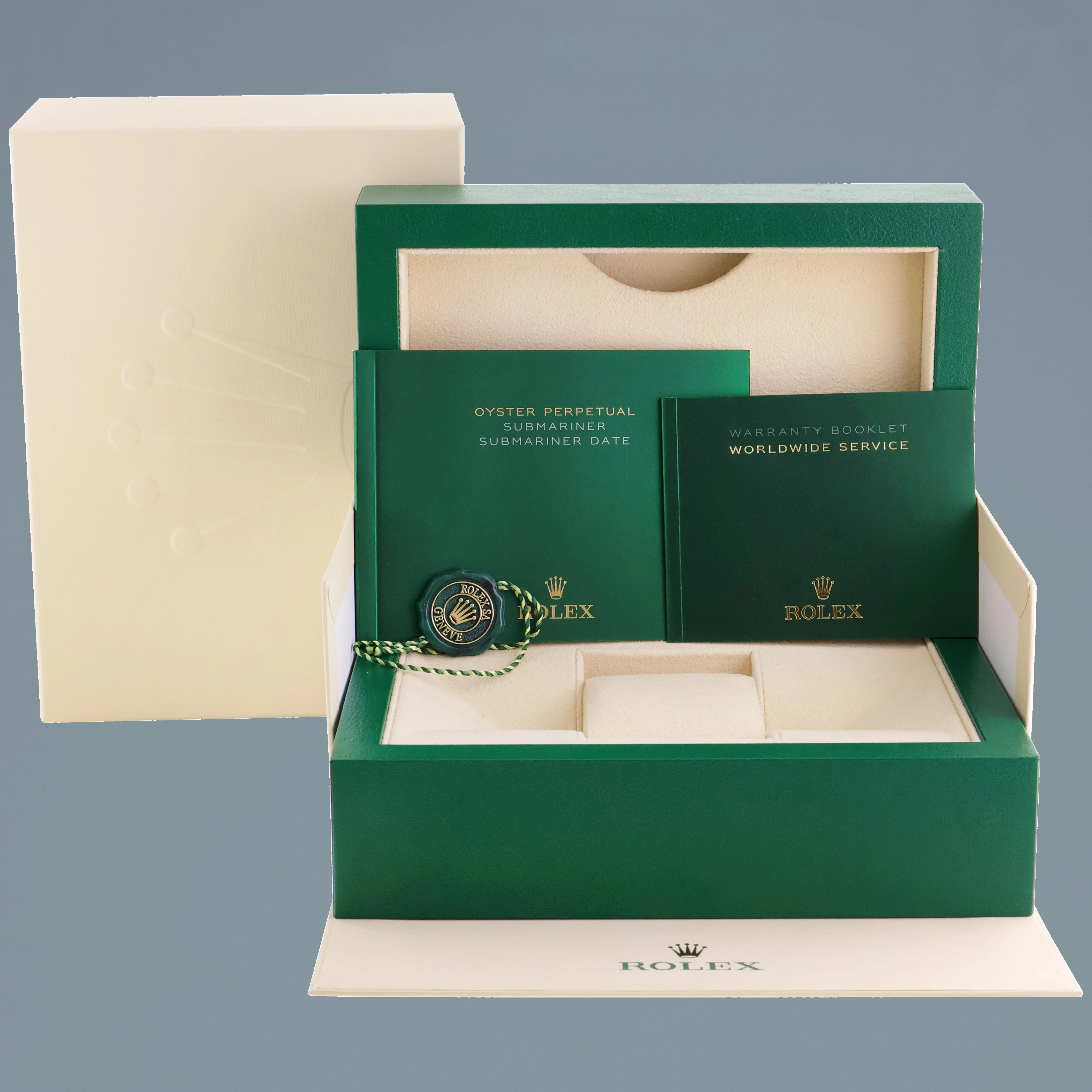 2023 NEW Rolex Sunburst Blue Dial Ceramic Bezel 126618LB Yellow Gold 41mm Watch Box