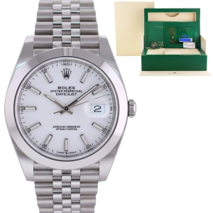 2024 NEW PAPERS Rolex DateJust 41 Steel 126300 White Jubilee 41mm Watch Box