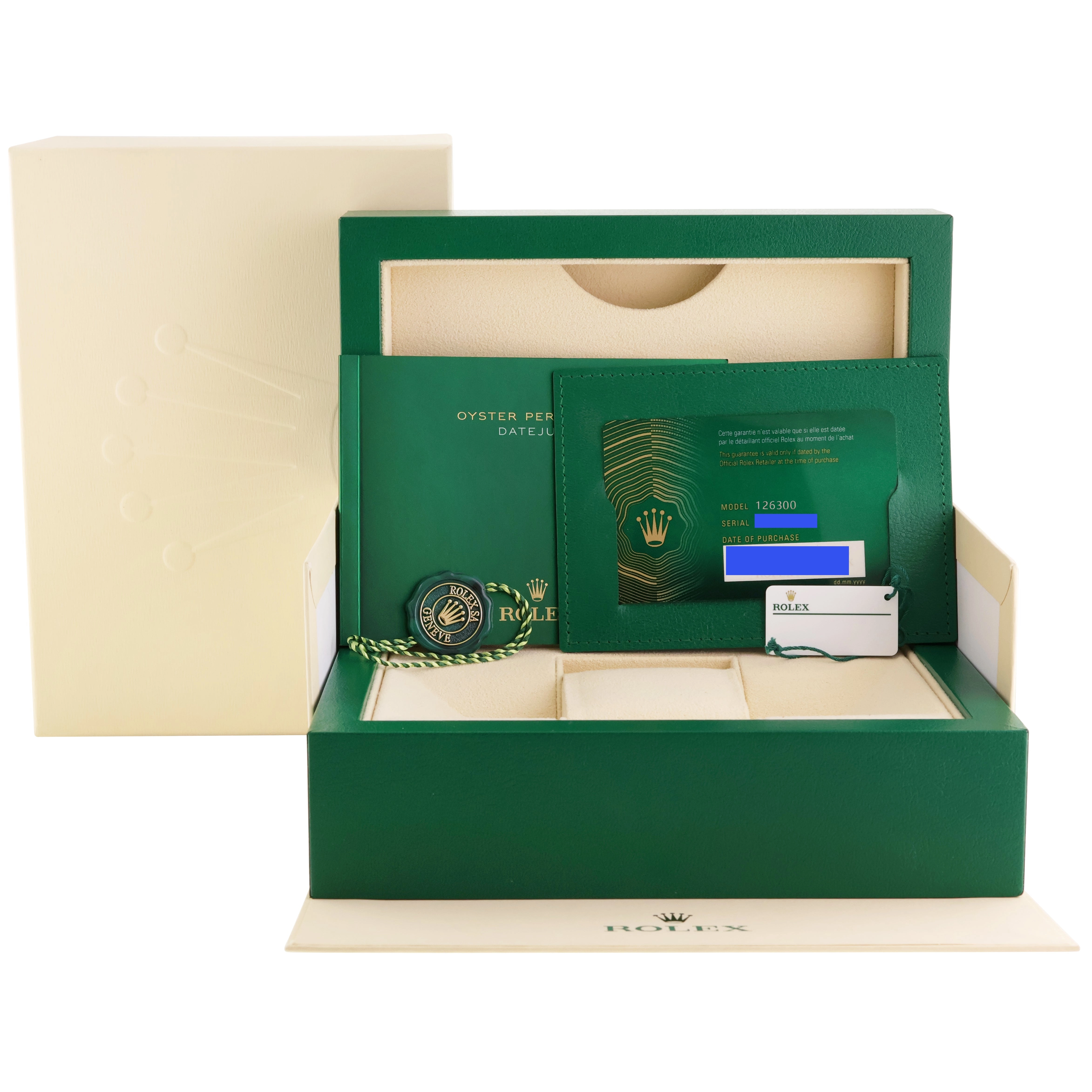 2024 NEW PAPERS Rolex DateJust 41 Steel 126300 White Jubilee 41mm Watch Box