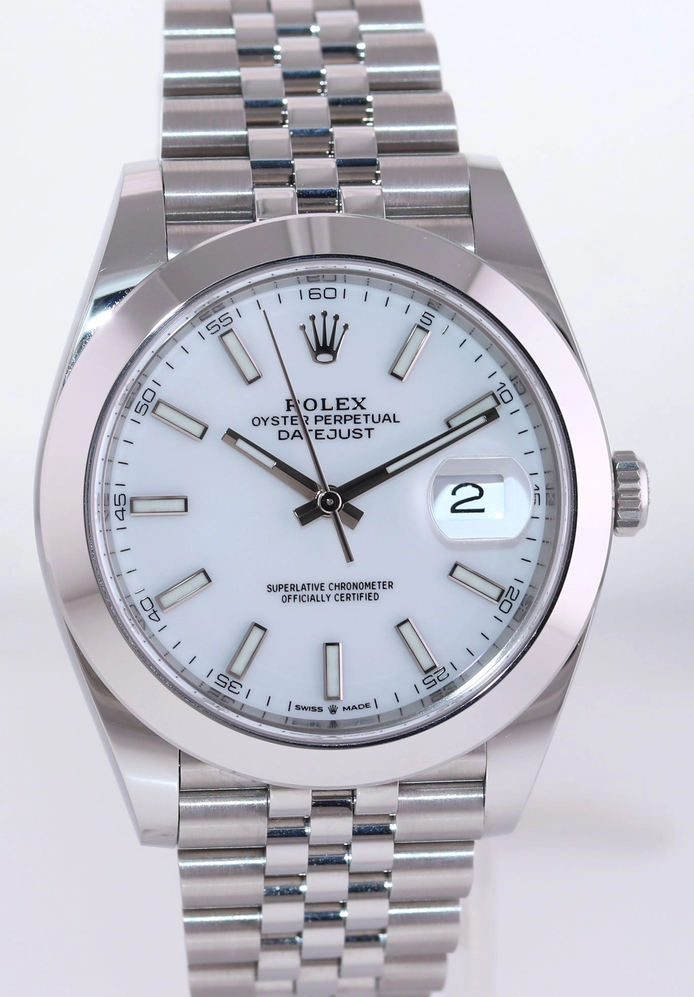 2024 NEW PAPERS Rolex DateJust 41 Steel 126300 White Jubilee 41mm Watch Box