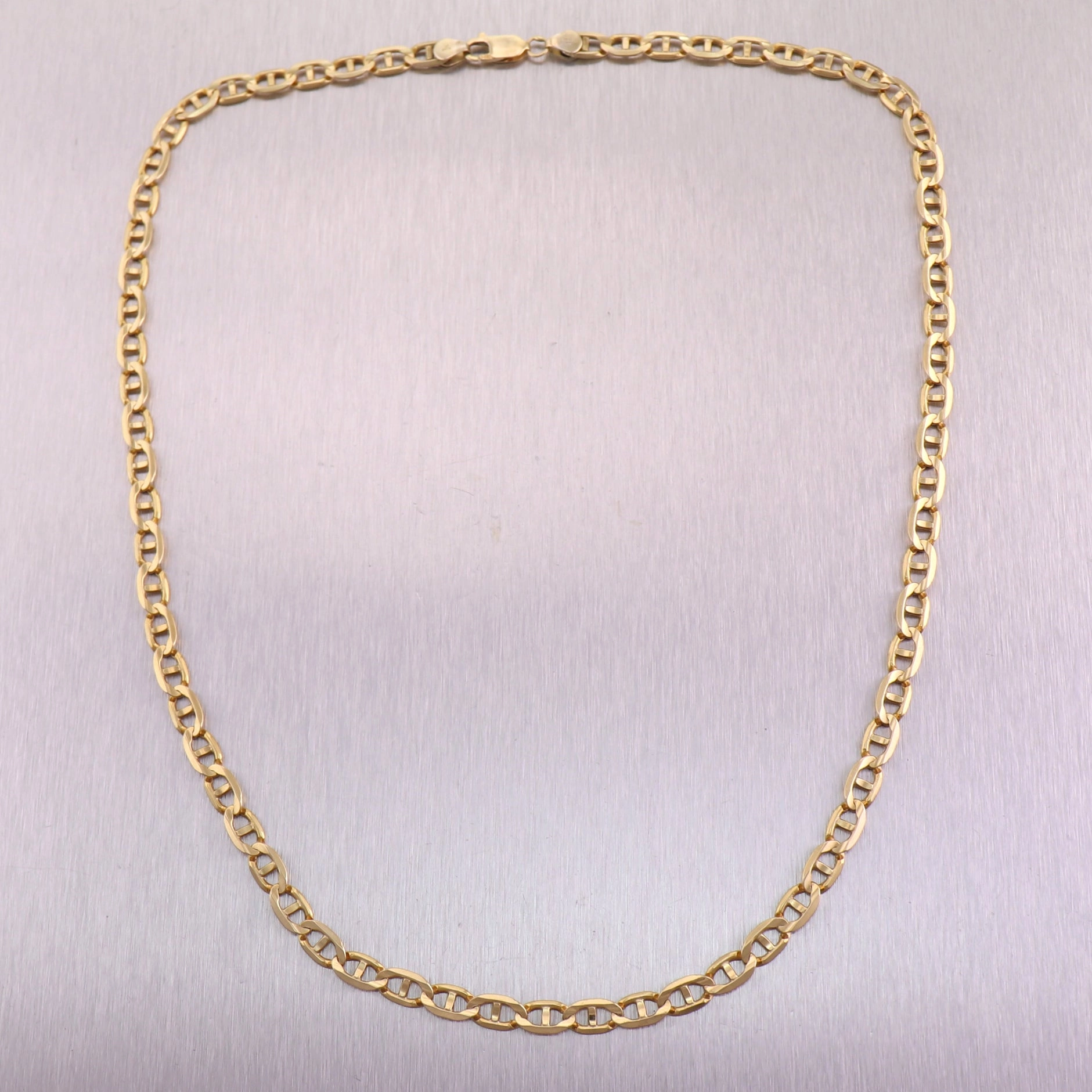 25.1g 10k Yellow Gold Mariner Anchor Chain Link 22.5" Necklace
