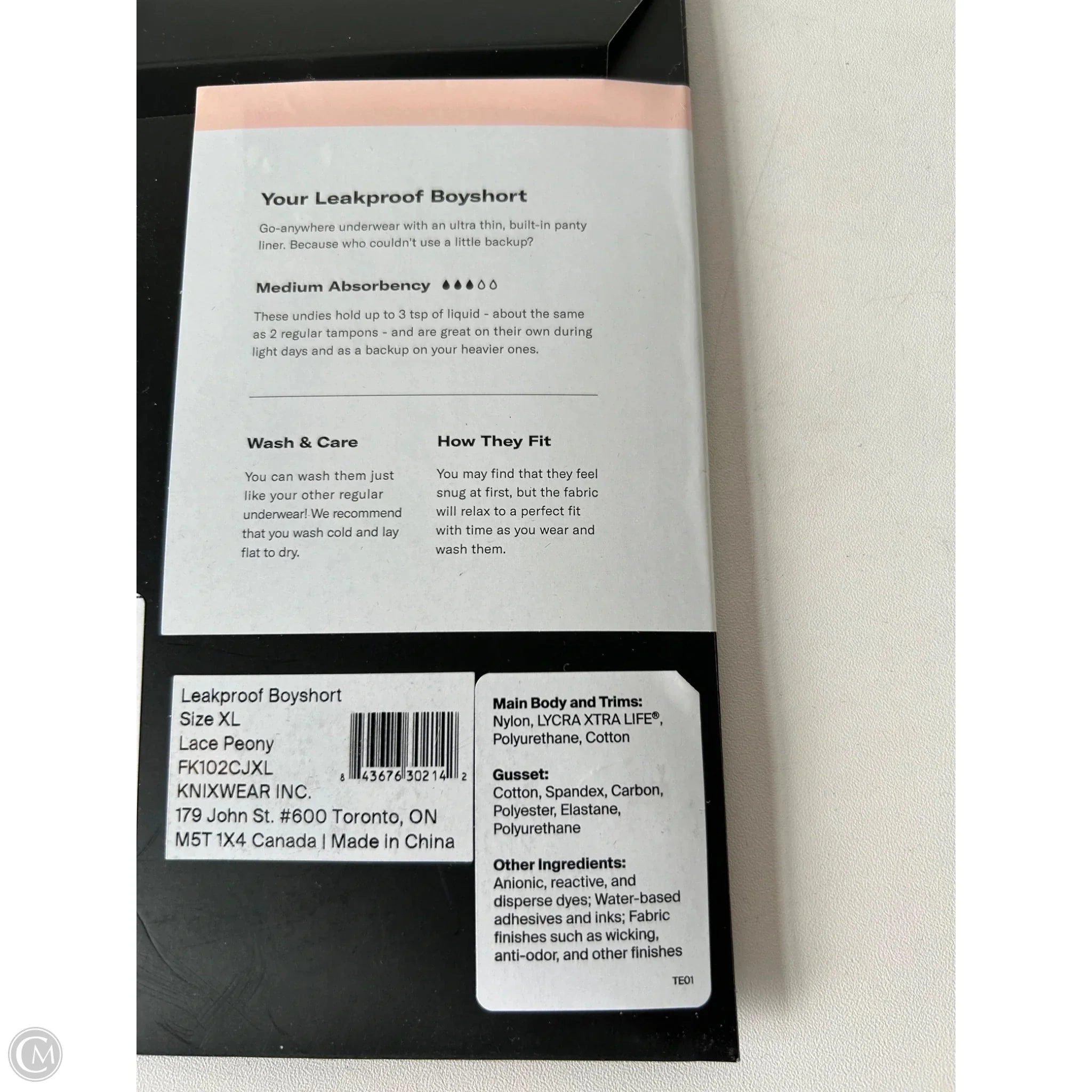 Accessory Label By KNIX LEAKPROOF BOYSHORT, Size: Xlarge