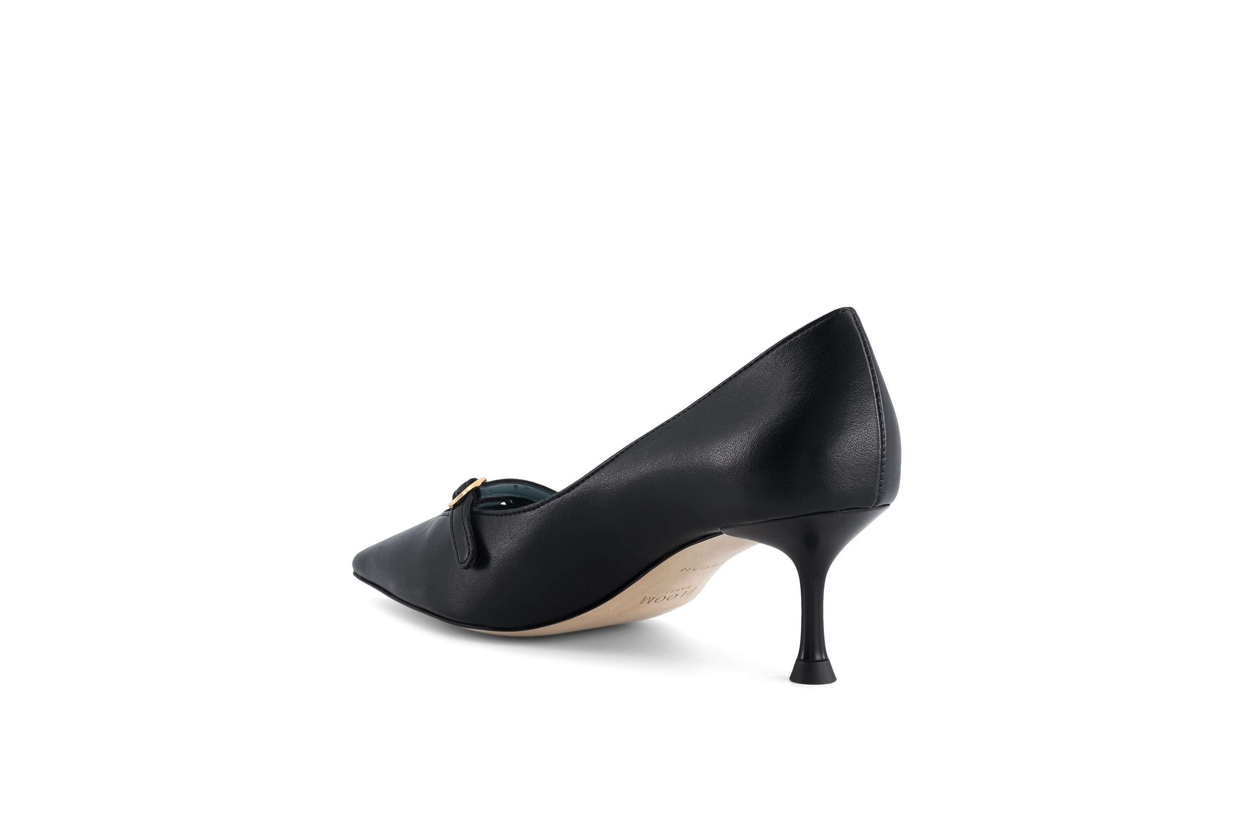 Beryl Apple Leather Small Heel Pumps | Black