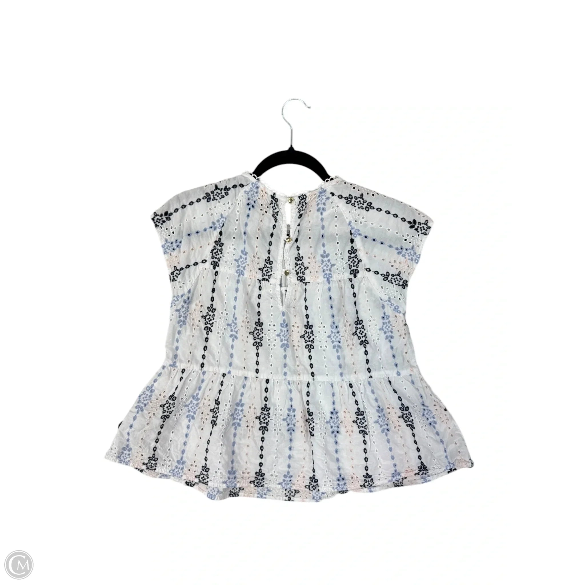 Blouse Short Sleeve By Greylin In White, Size: S