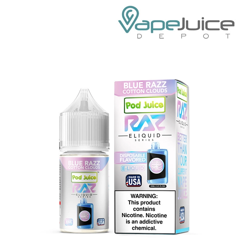 Blue Razz Cotton Clouds Pod Juice x Raz TFN Salt 30ml