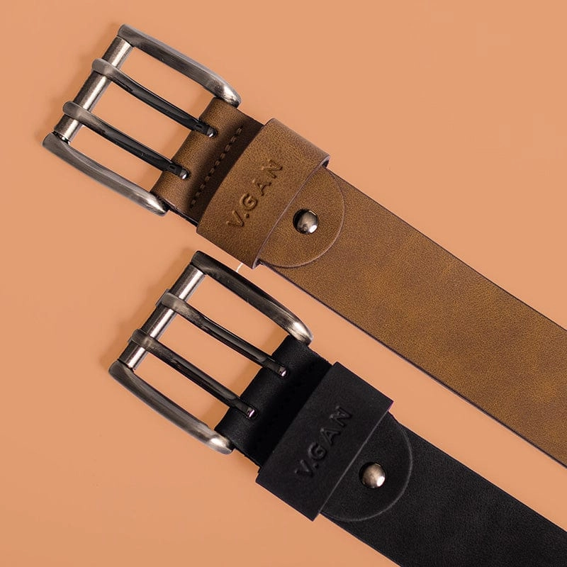 Casual Men's Vegan Leather Belt | Black