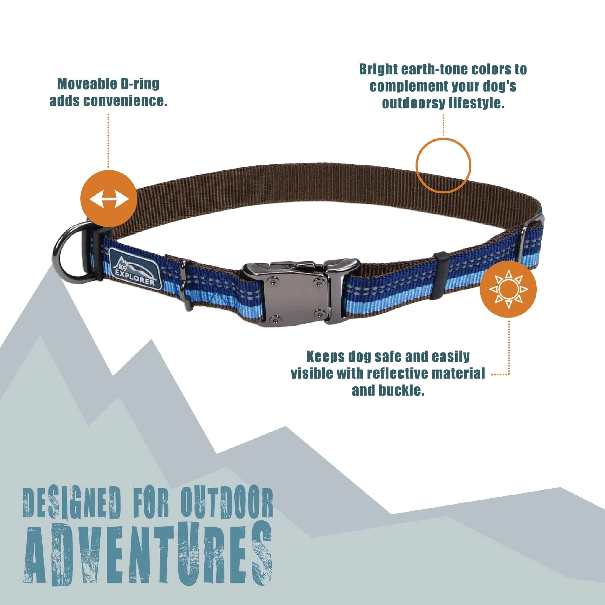 Coastal Pet Products Ocean K9 Explorer Brights Reflective Adjustable Dog Collar