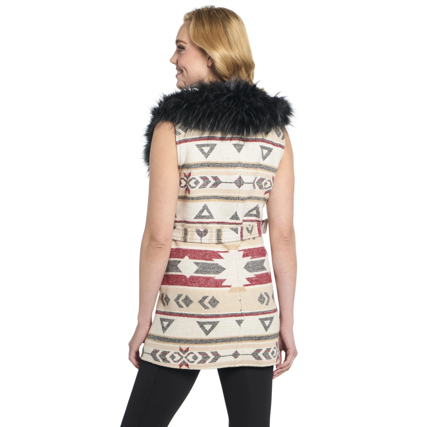 Cripple Creek Womens Navajo Blanket Desert Lights 100% Polyester Faux Fur Vest XL