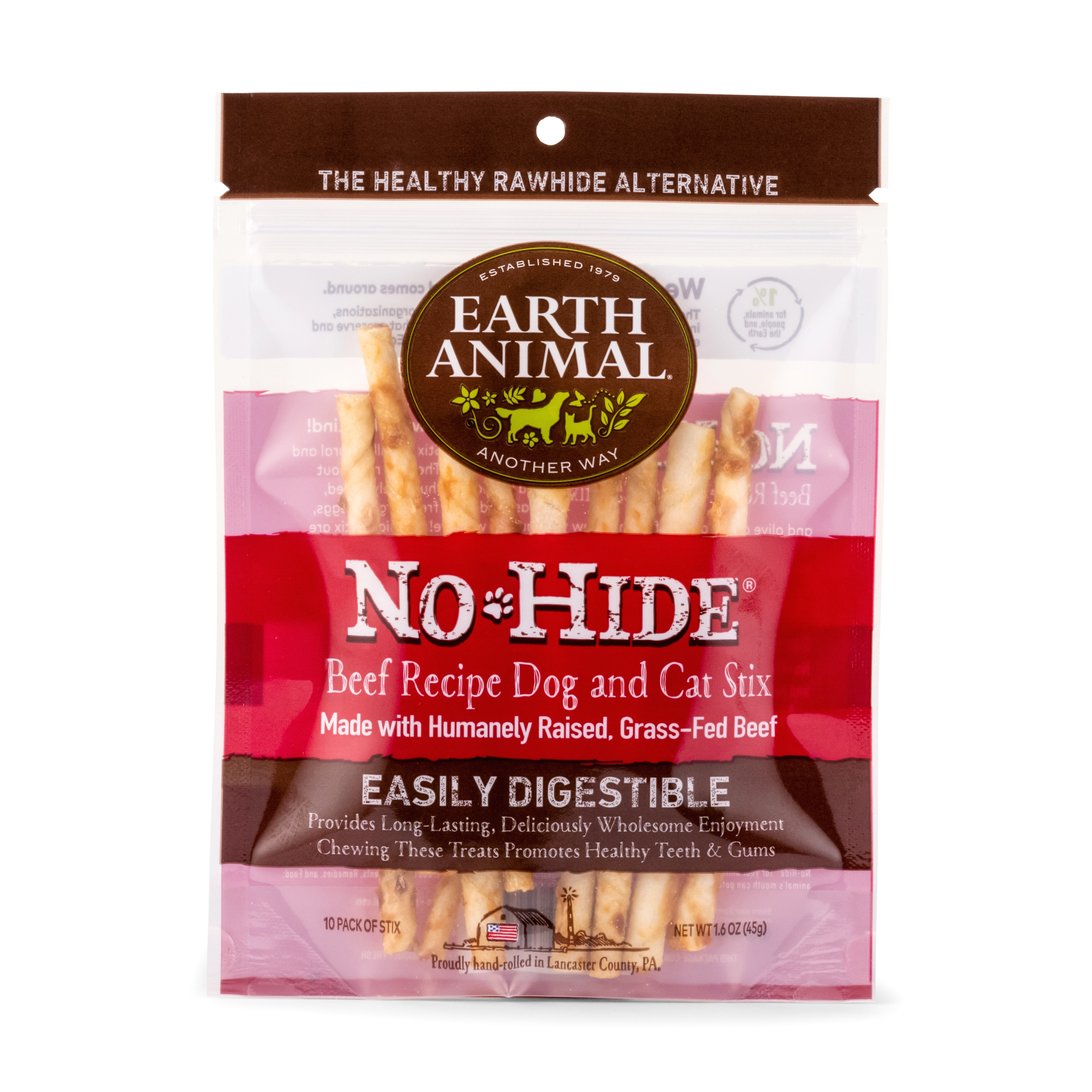 Earth Animal 10-Pack No-Hide Beef Chew Stix Dog Treats