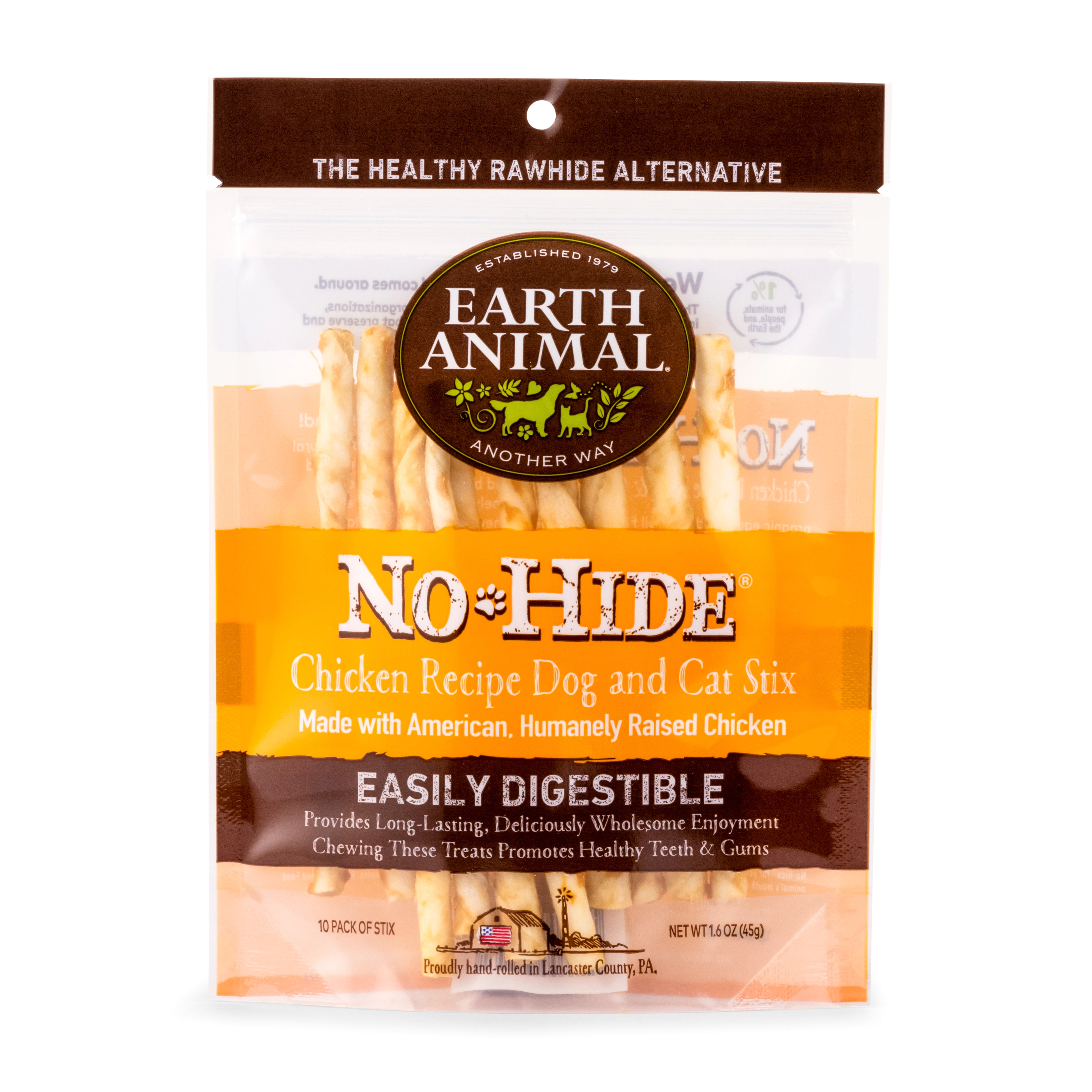 Earth Animal 10-Pack No-Hide Chicken Chew Stix Dog Treats
