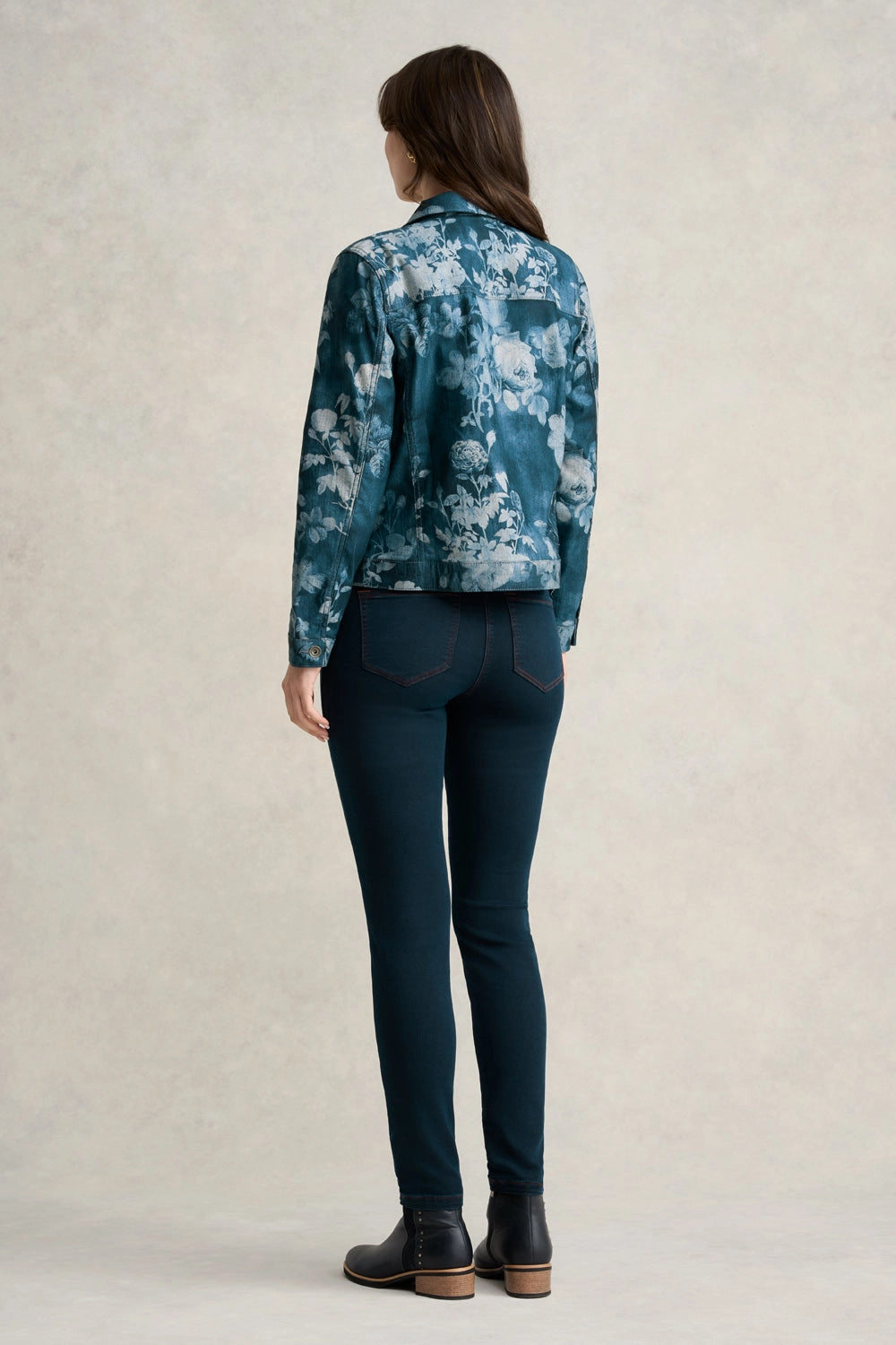 Floral Print Denim Jacket - Floral Denim