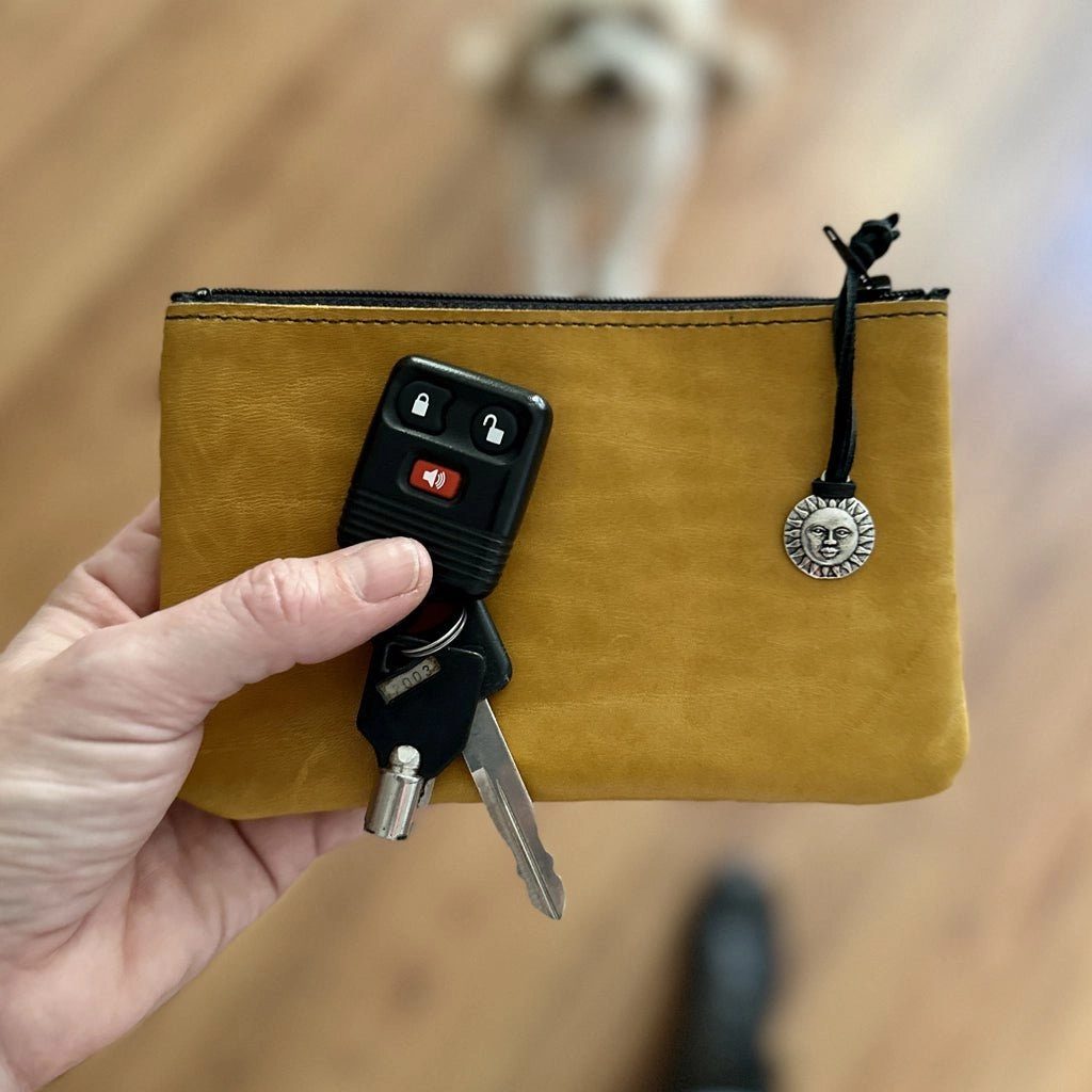 HAPPY EXTRA, Zipper Pouch, Yellow