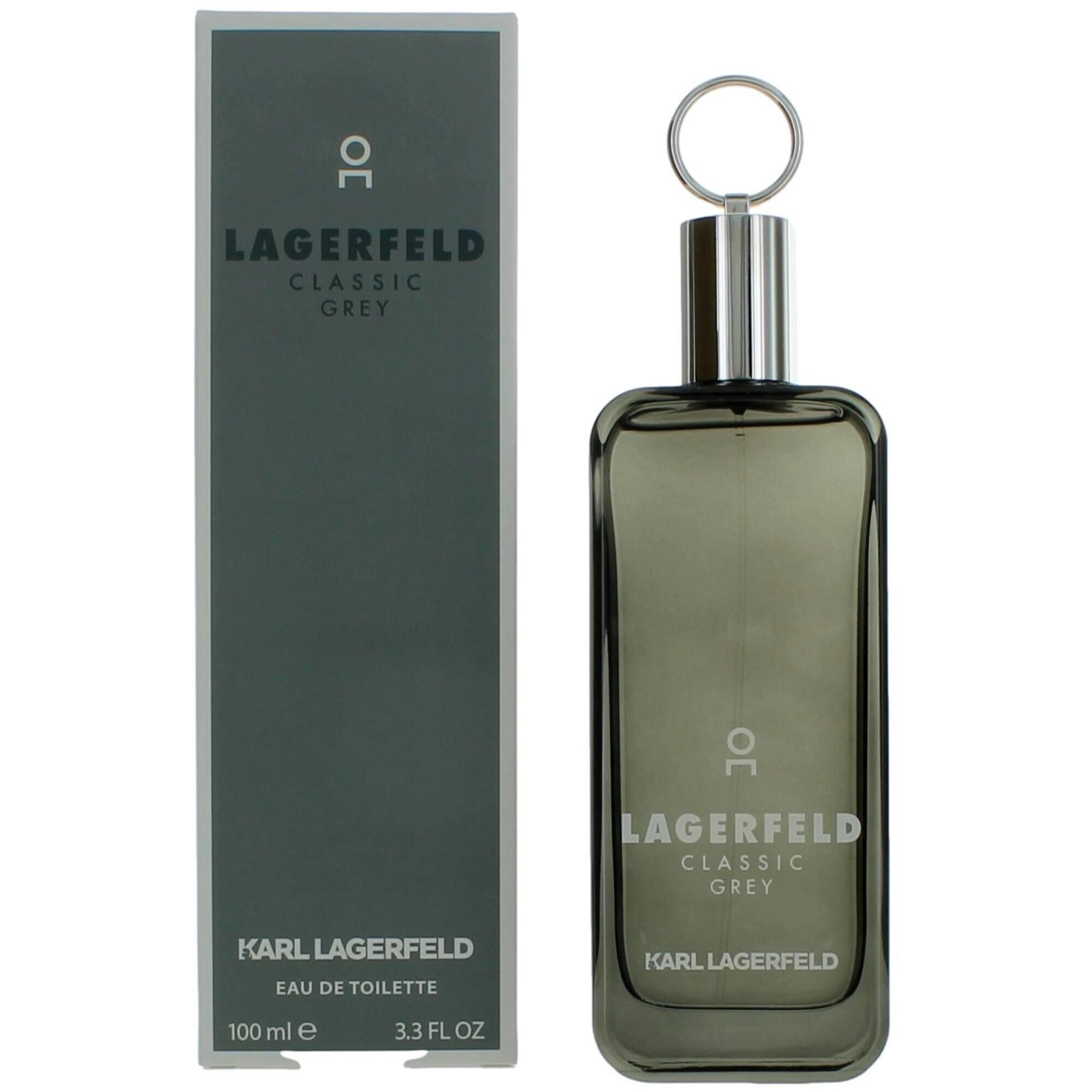 Karl Lagerfeld Men's EDT Spray - Classic Grey Woody, Sweet Fragrance Notes, 3.3 oz