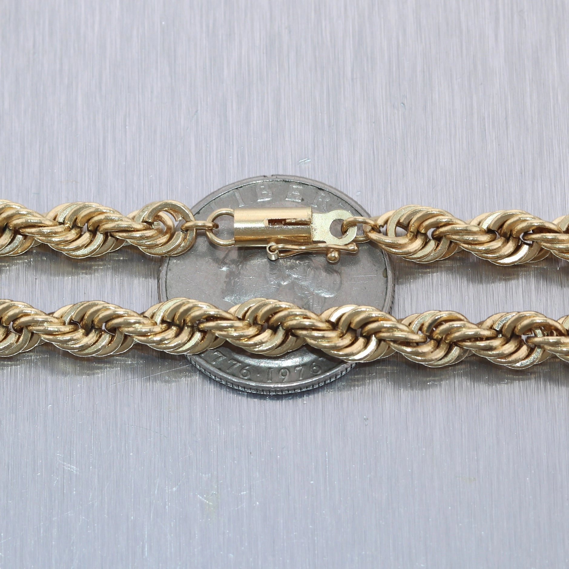 Men's 65.27g 14k Yellow Gold Rope Chain 24" Necklace