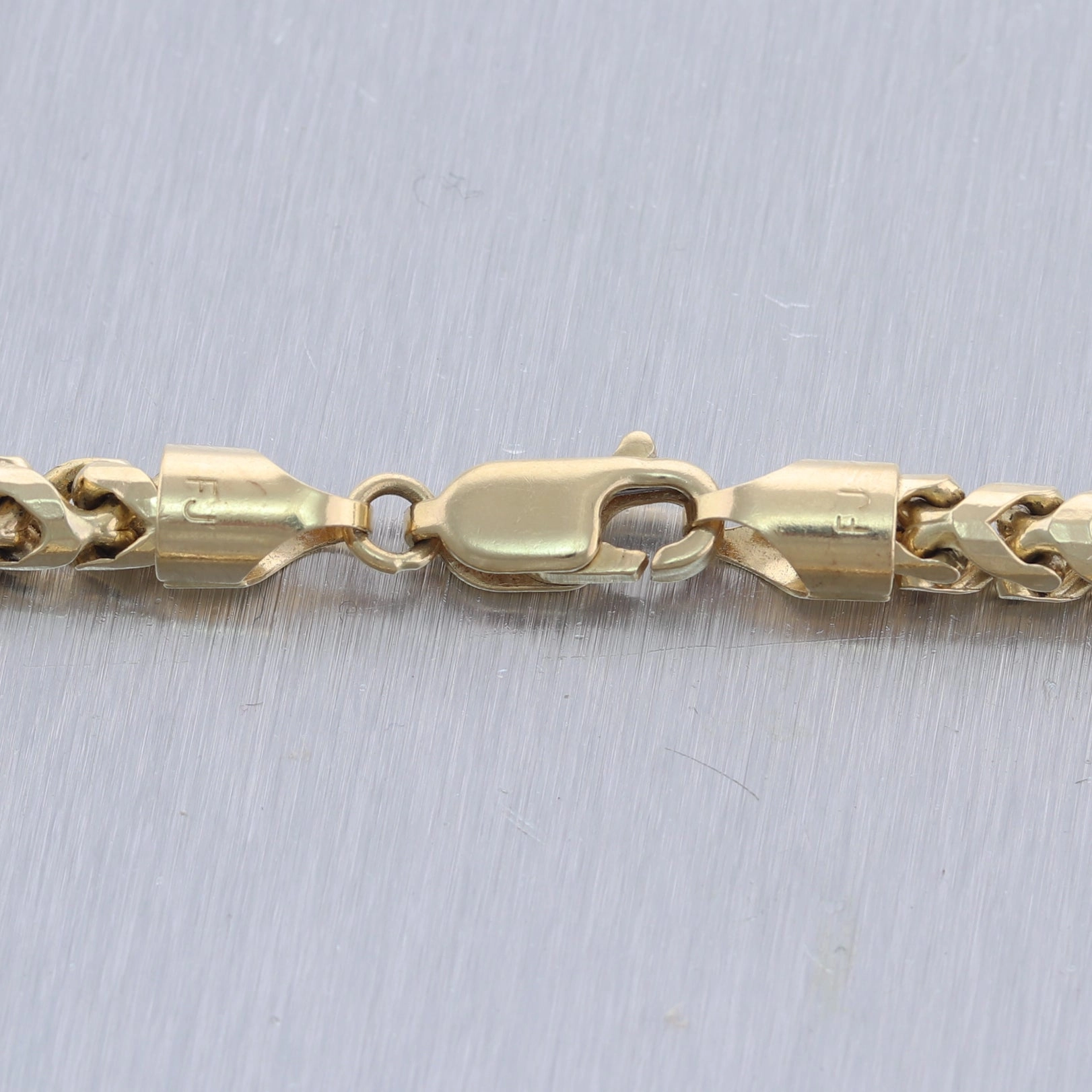 Men's 75.9g 14k Yellow Gold Franco Wheat Braid 24" Chain Necklace