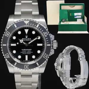 MINT 2018 PAPERS Rolex Submariner No Date 114060 Steel Black Ceramic Watch Box