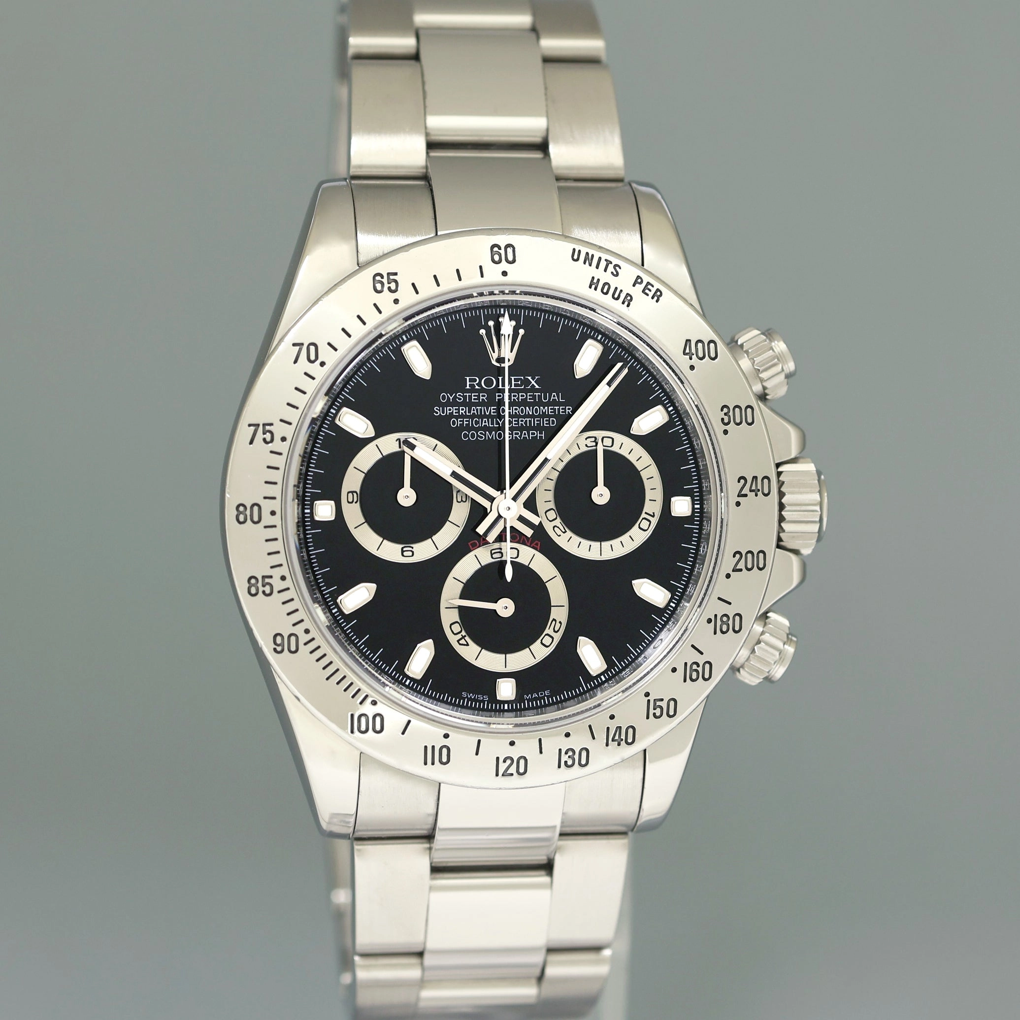 MINT 2021 RSC PAPERS Rolex Daytona 116520 Black Chrono Steel Cosmograph Watch
