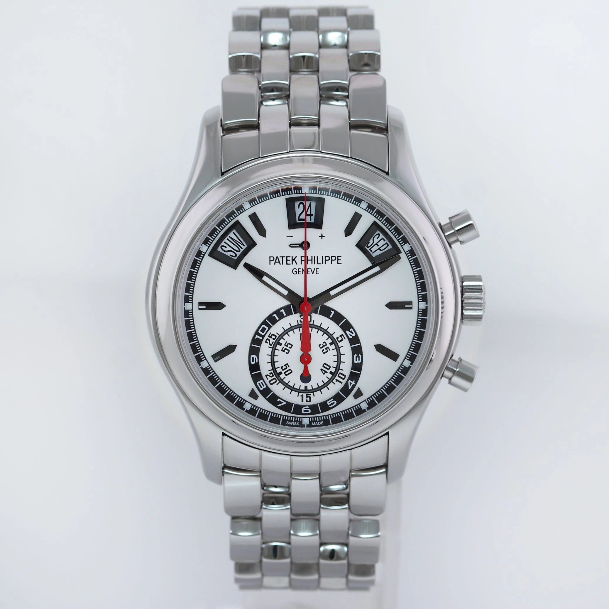 MINT Patek Philippe 5960a Chrono White Steel Annual Calendar 40.5mm Watch Box