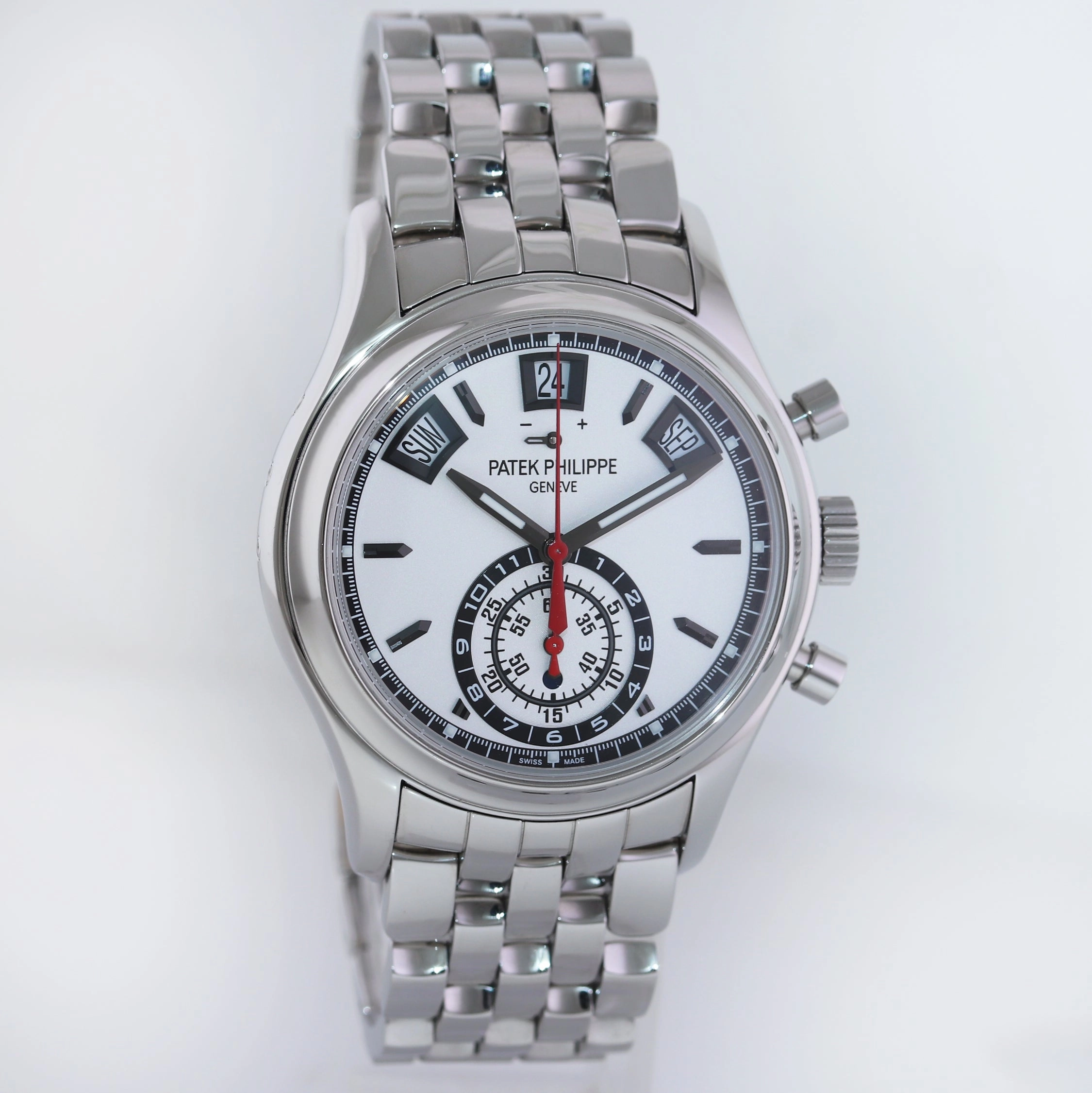 MINT Patek Philippe 5960a Chrono White Steel Annual Calendar 40.5mm Watch Box