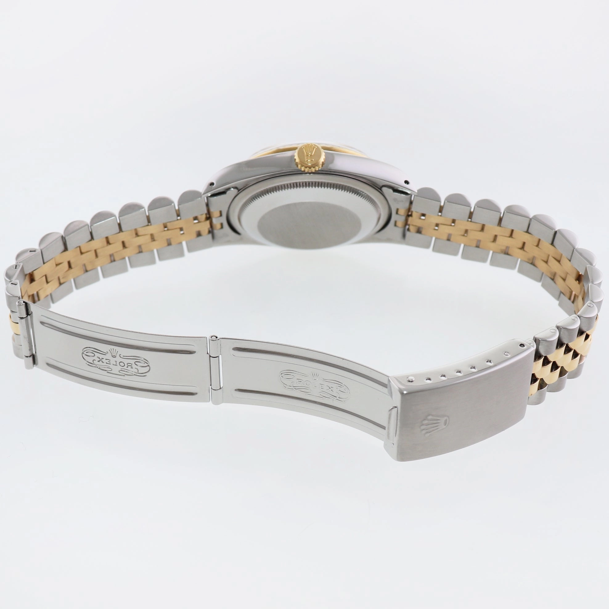 MINT Rolex DateJust 16233 Two Tone Yellow Gold Jubilee Champagne Diamond Watch