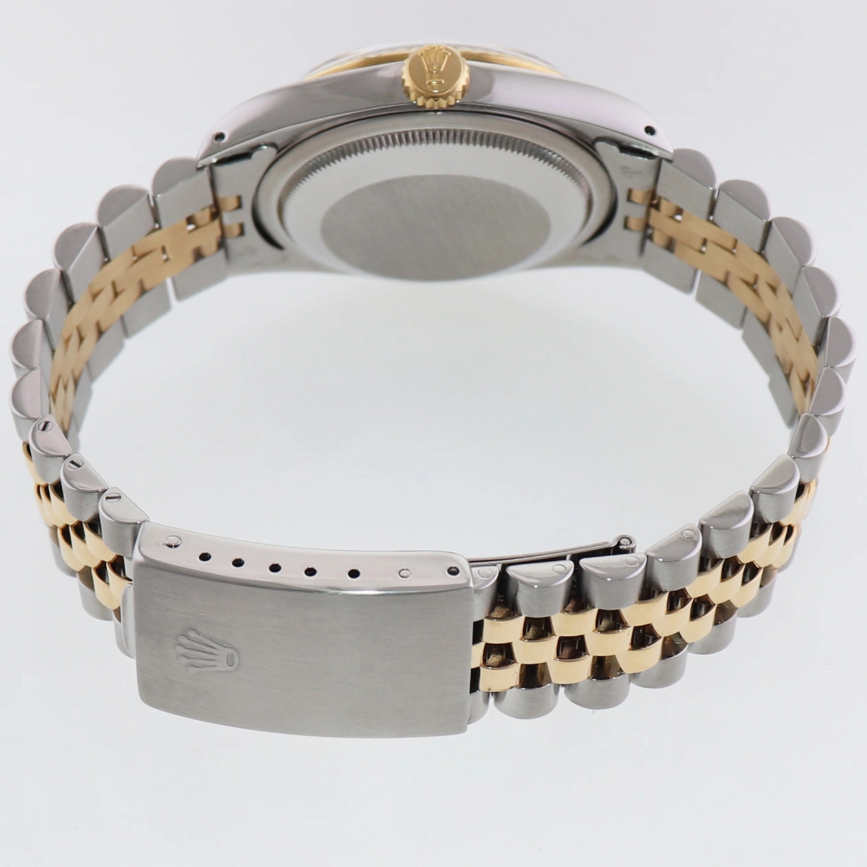 MINT Rolex DateJust 16233 Two Tone Yellow Gold Jubilee Champagne Diamond Watch