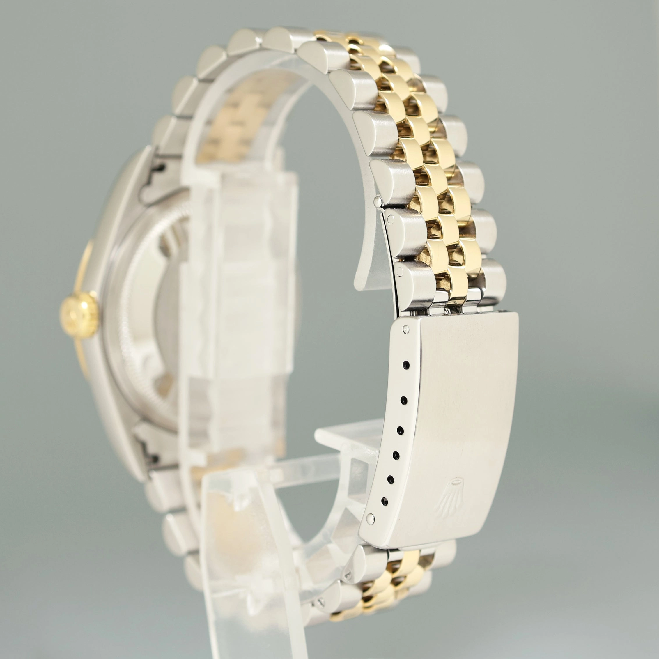 MINT Rolex DateJust 16233 Two Tone Yellow Gold Jubilee Champagne Diamond Watch
