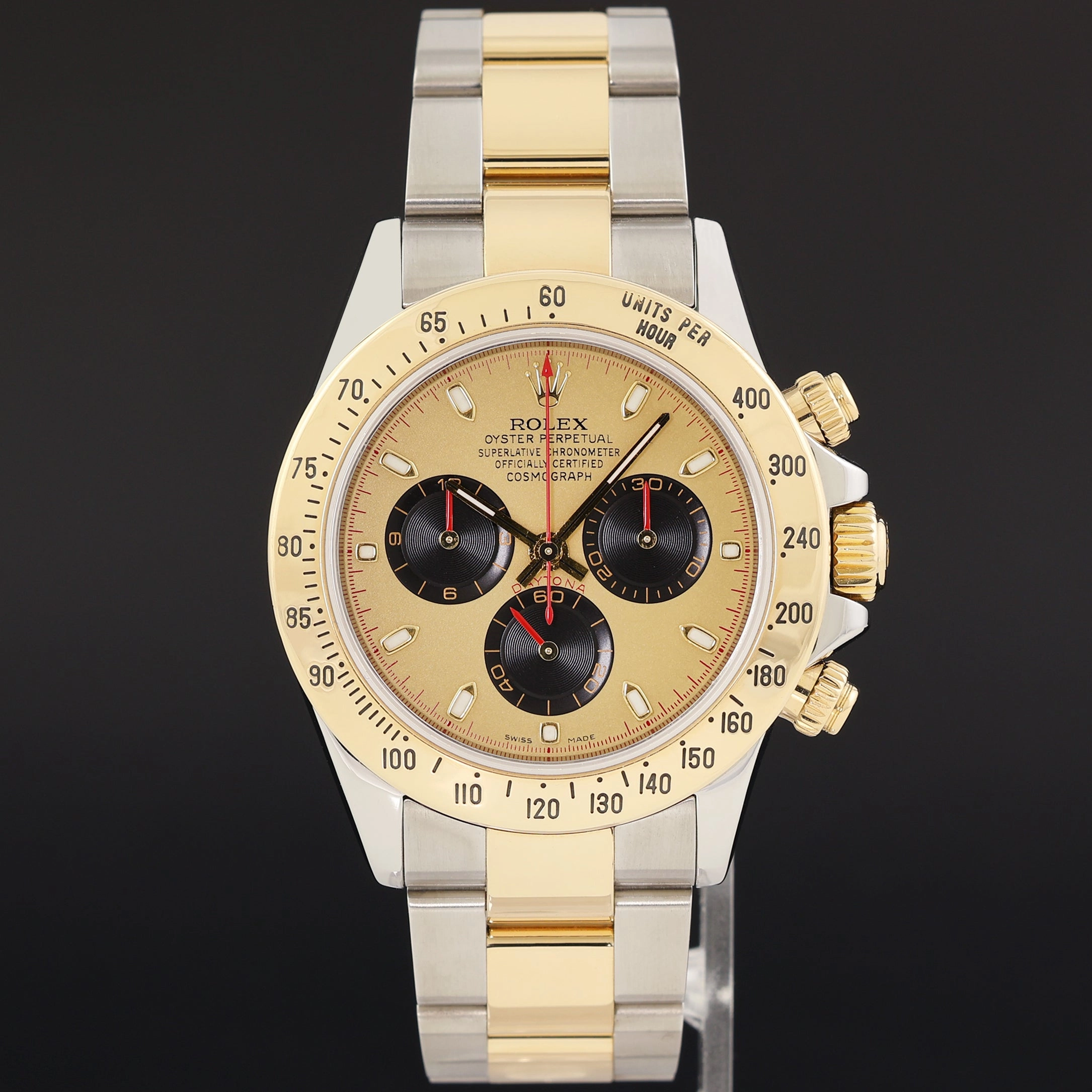 MINT Rolex Daytona 116523 Champagne Paul Newman Steel Yellow Gold Two Tone Watch