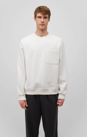 ONE POCKET SWEATSHIRT IN ANTIQUE WHITE