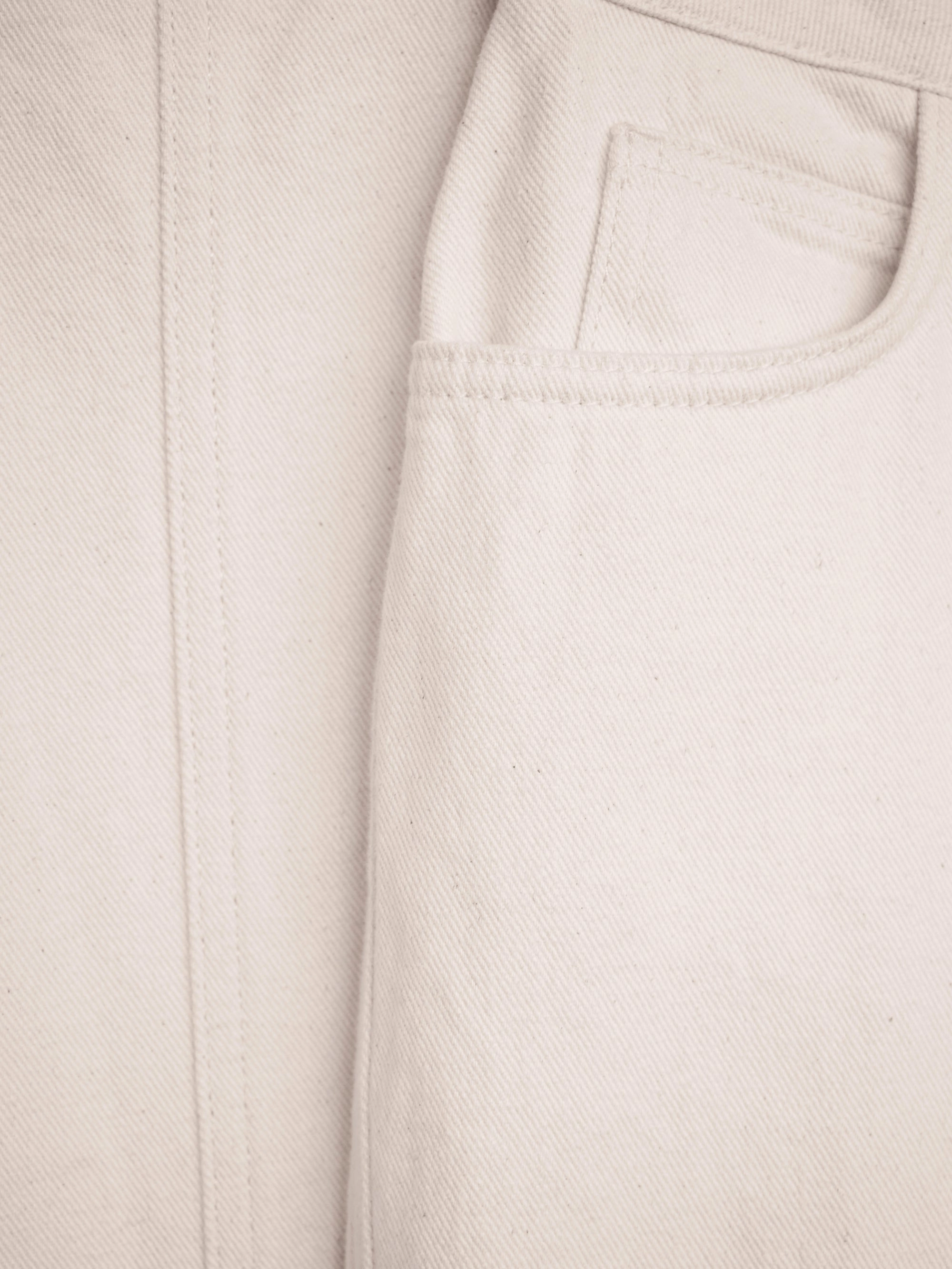 Petite Cream Denim A-Line Skirt