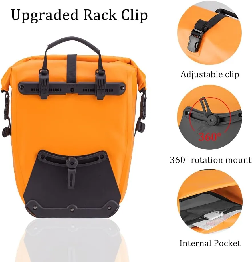 ROCKBROS 32L Waterproof Bike Panniers Durable Spacious Easy to Install