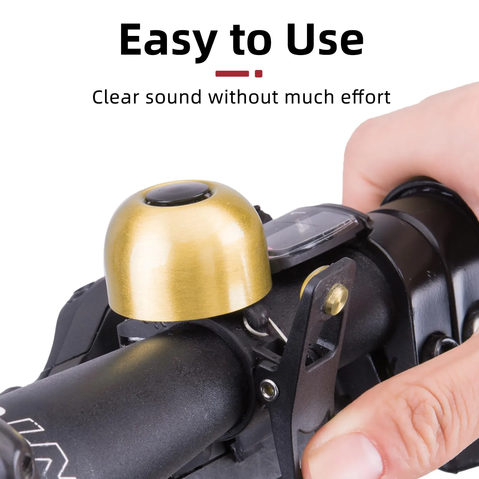 ROCKBROS Copper Alloy Bike Bell, Loud Classic Ring, Fits 21-23mm Handlebars for Adults