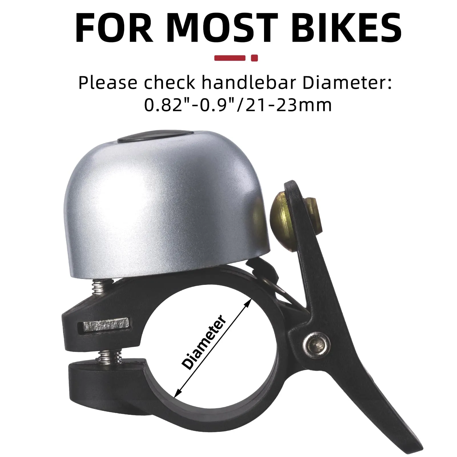 ROCKBROS Copper Alloy Bike Bell, Loud Classic Ring, Fits 21-23mm Handlebars for Adults