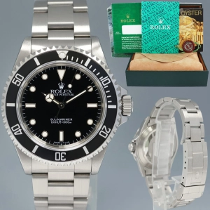 Rolex Submariner No-Date 2 Line Tritium Dial 14060 Steel Black 40mm Watch Box