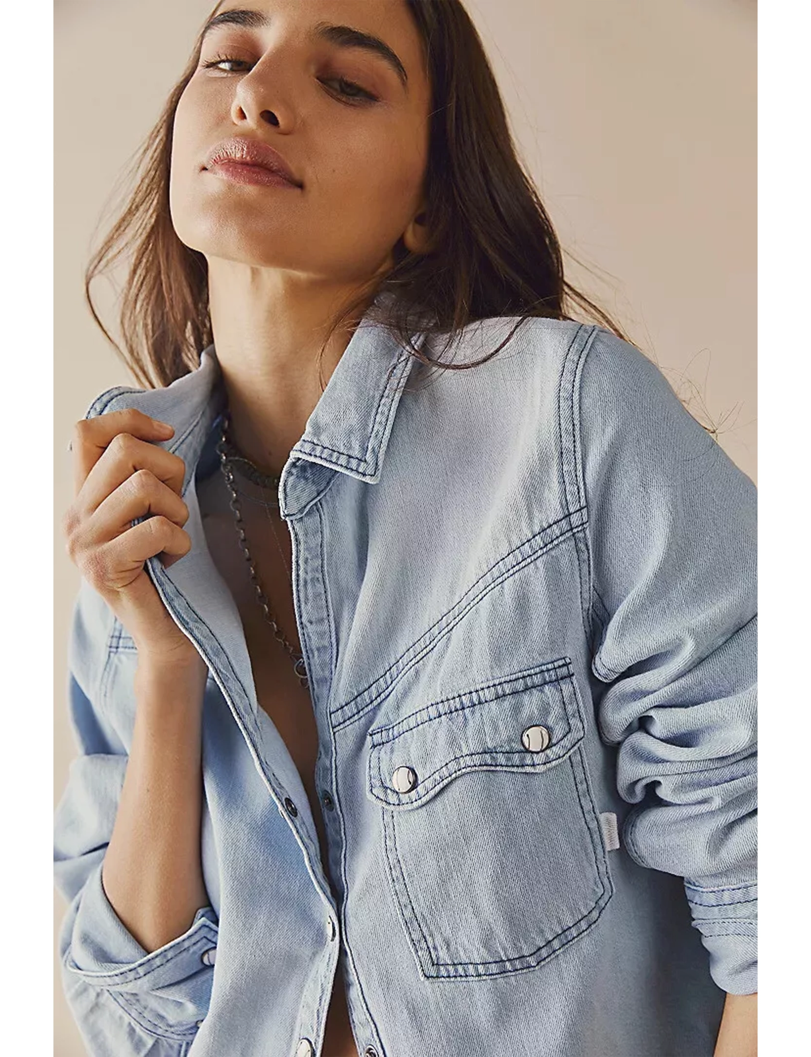 Shrunken Denim Indigo, Light Wash Faded