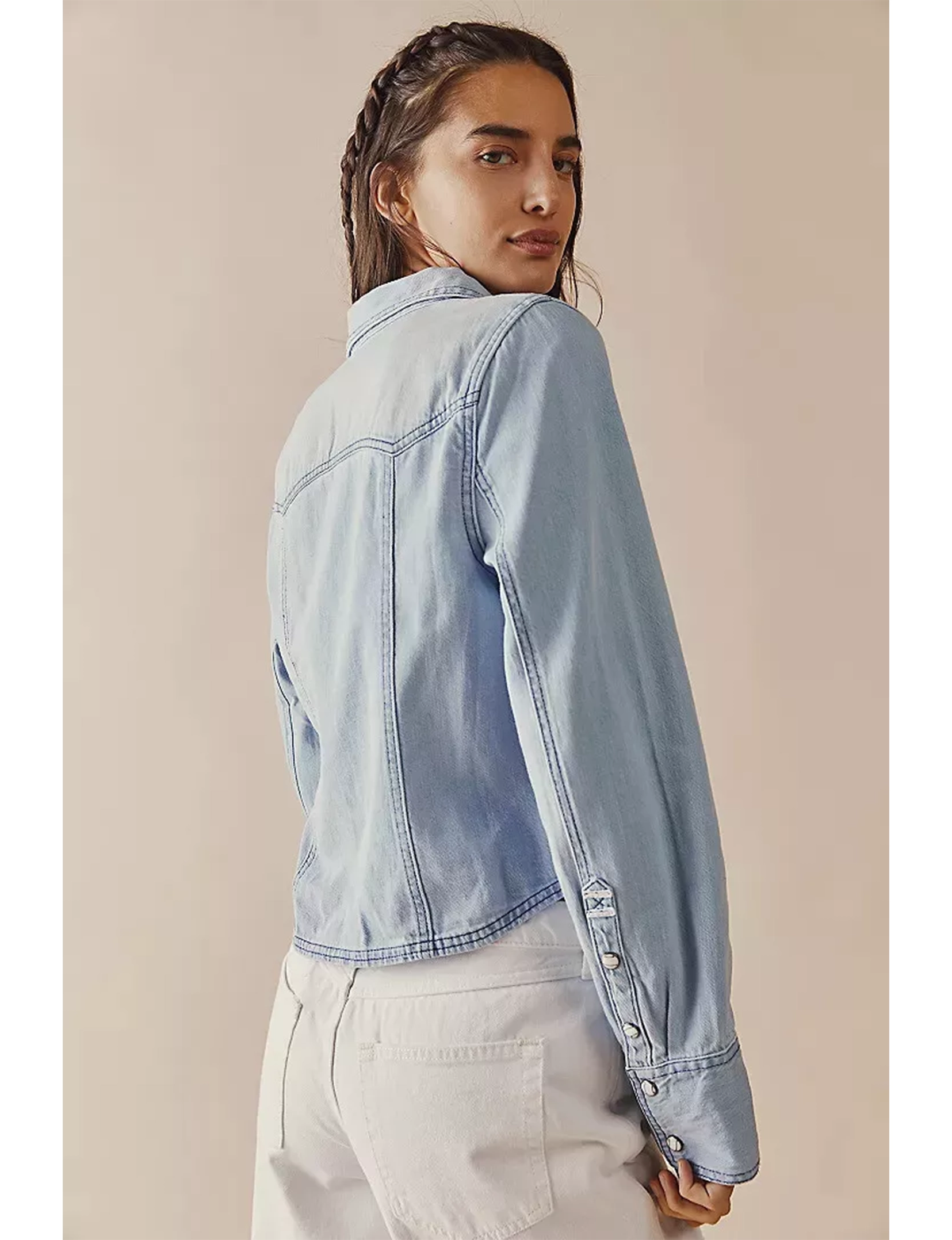 Shrunken Denim Indigo, Light Wash Faded