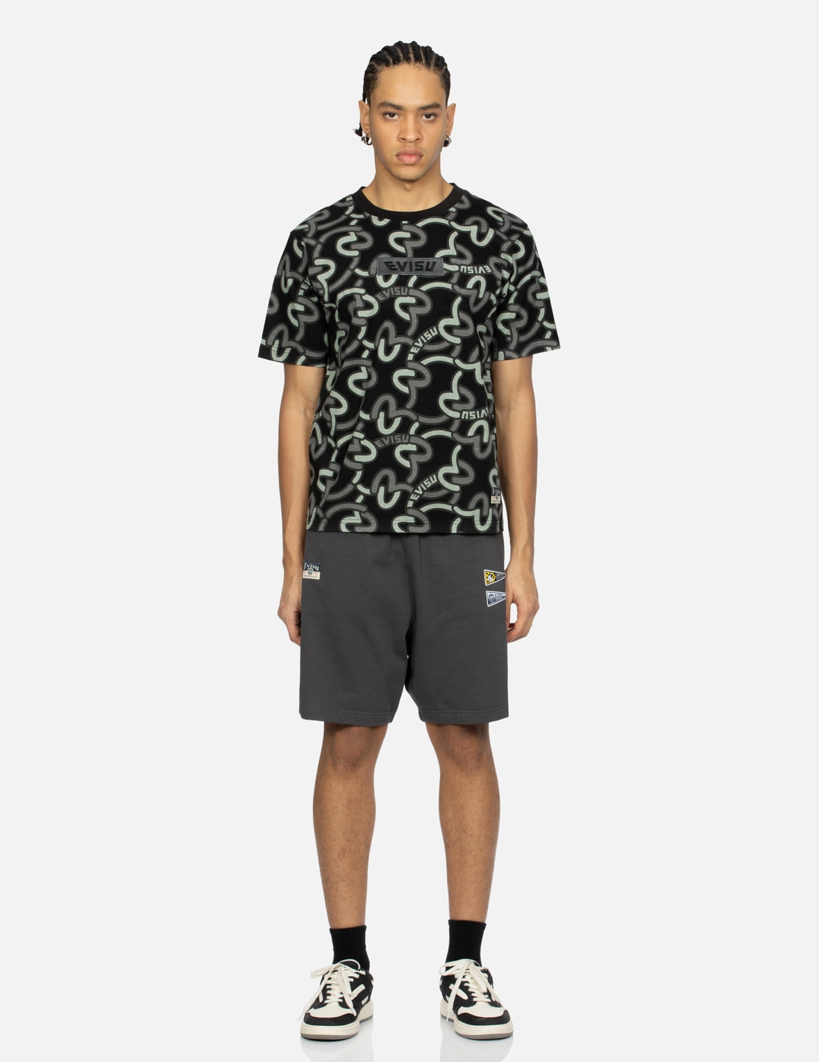 Spade Daruma Print Fashion Fit Sweat Shorts