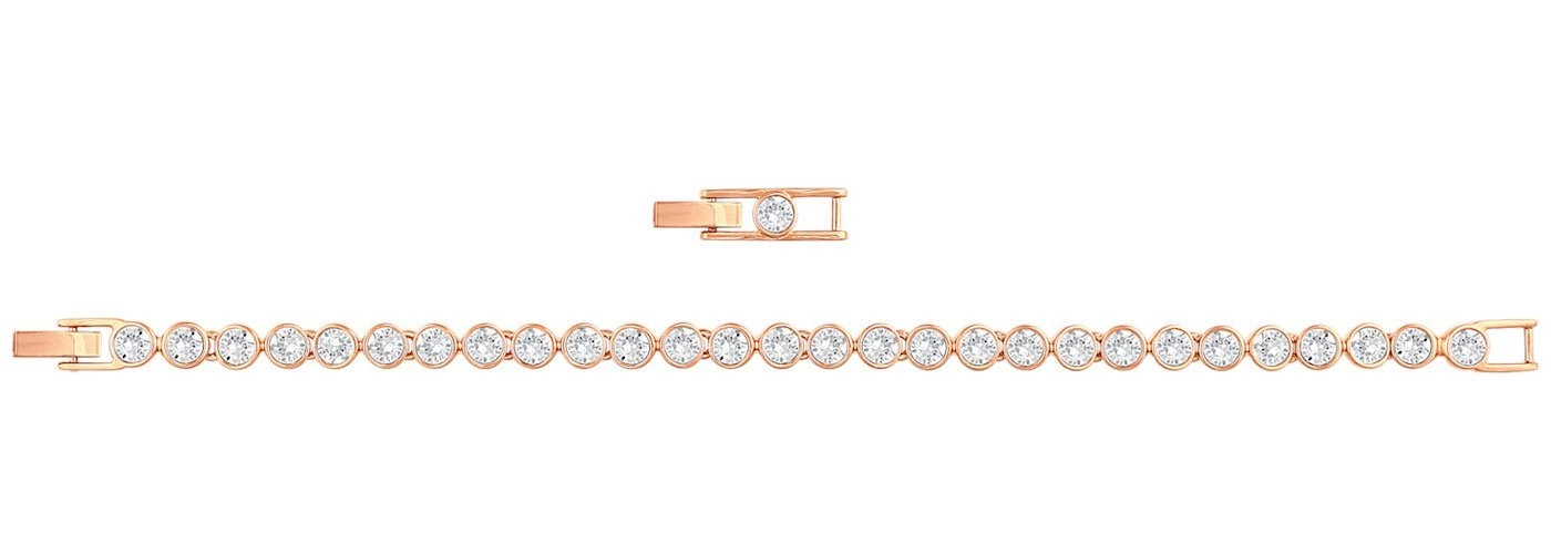 Swarovski Tennis Bracelet Clear Crystals Rose Gold Plated 5039938