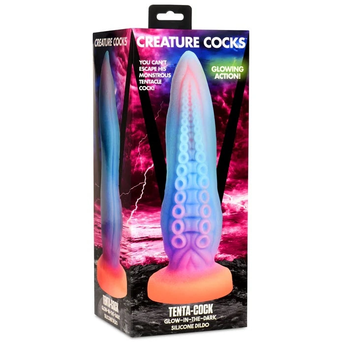 TENTA-COCK SILICONE GLOW-IN-THE-DARK DILDO