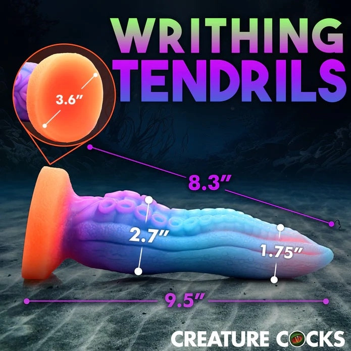 TENTA-COCK SILICONE GLOW-IN-THE-DARK DILDO