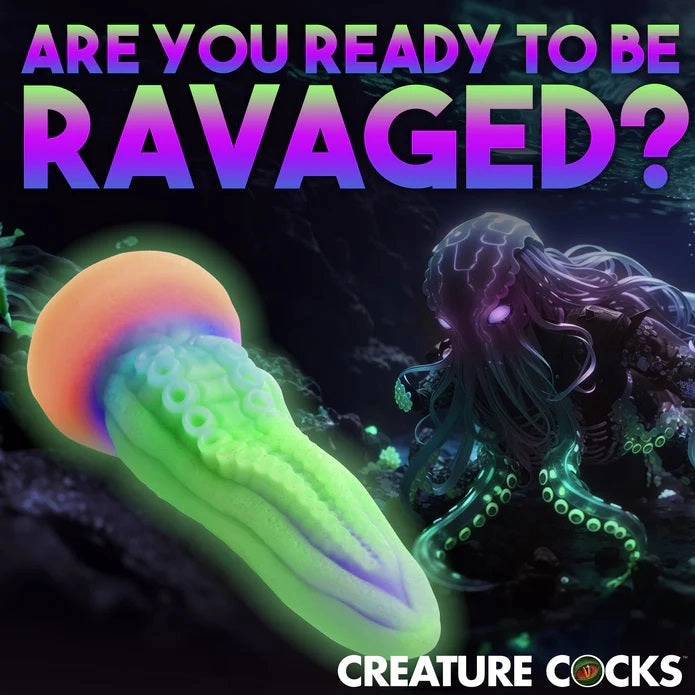 TENTA-COCK SILICONE GLOW-IN-THE-DARK DILDO