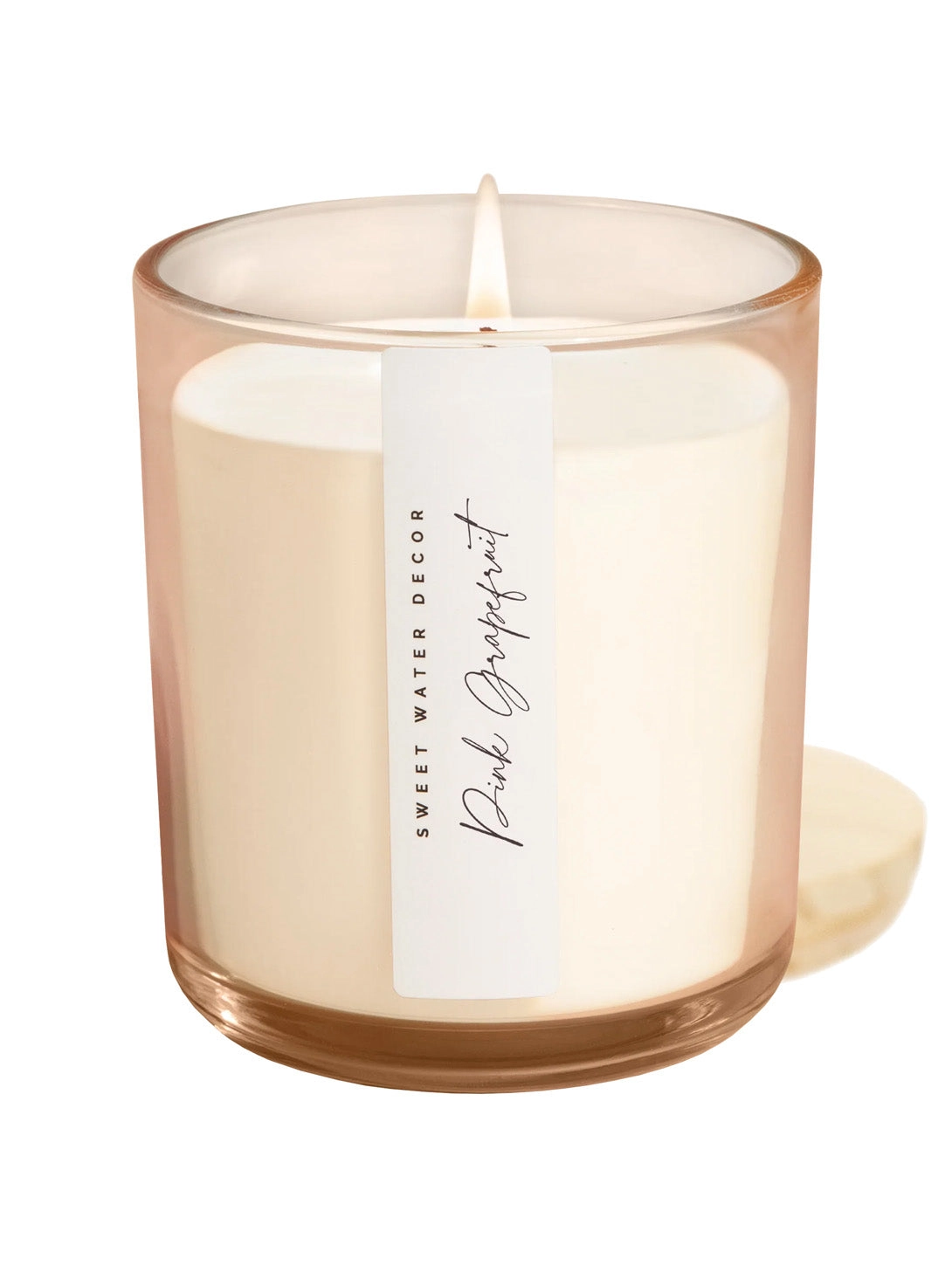Tinted Glass Soy Candle - Pink Grapefruit