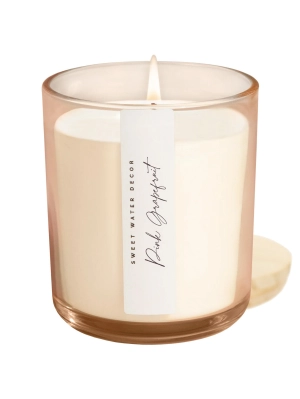 Tinted Glass Soy Candle - Pink Grapefruit